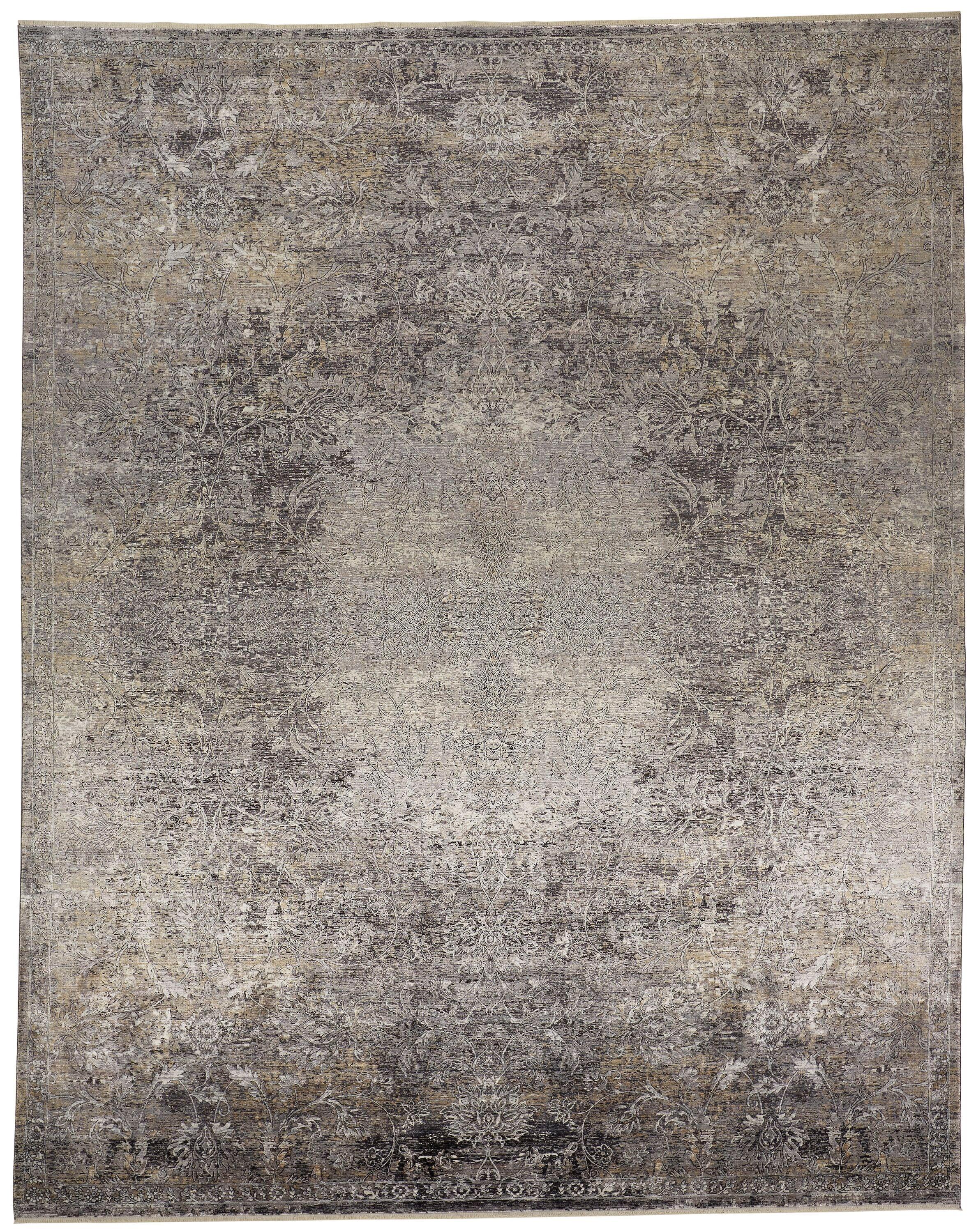 Sarrant Transitional Medallion Gray/Ivory/Tan Area Rug