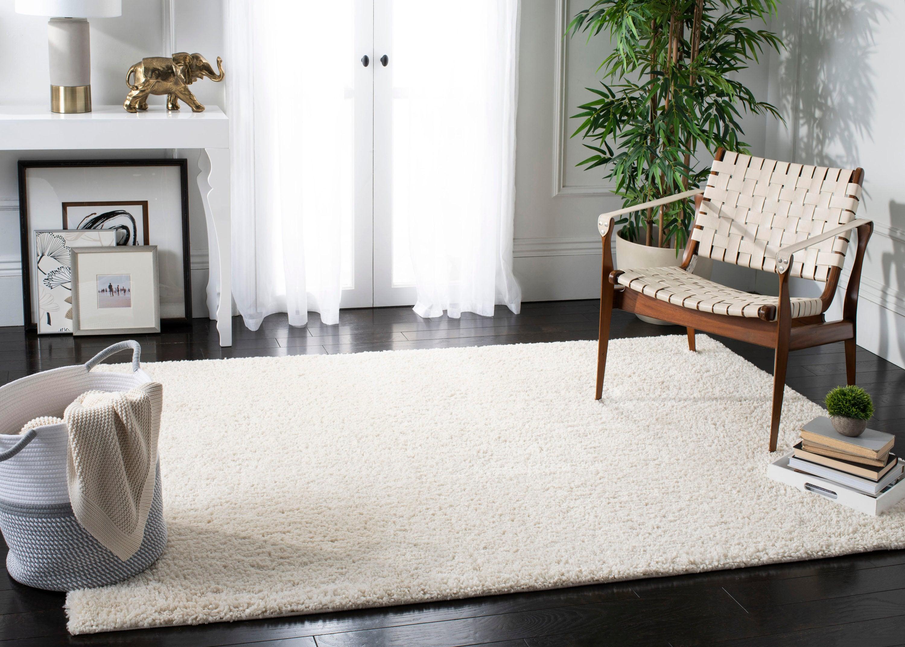 August Shag 900 AUG900 Power Loomed Indoor Area Rug - Ivory - 6'7"x6'7" - Safavieh