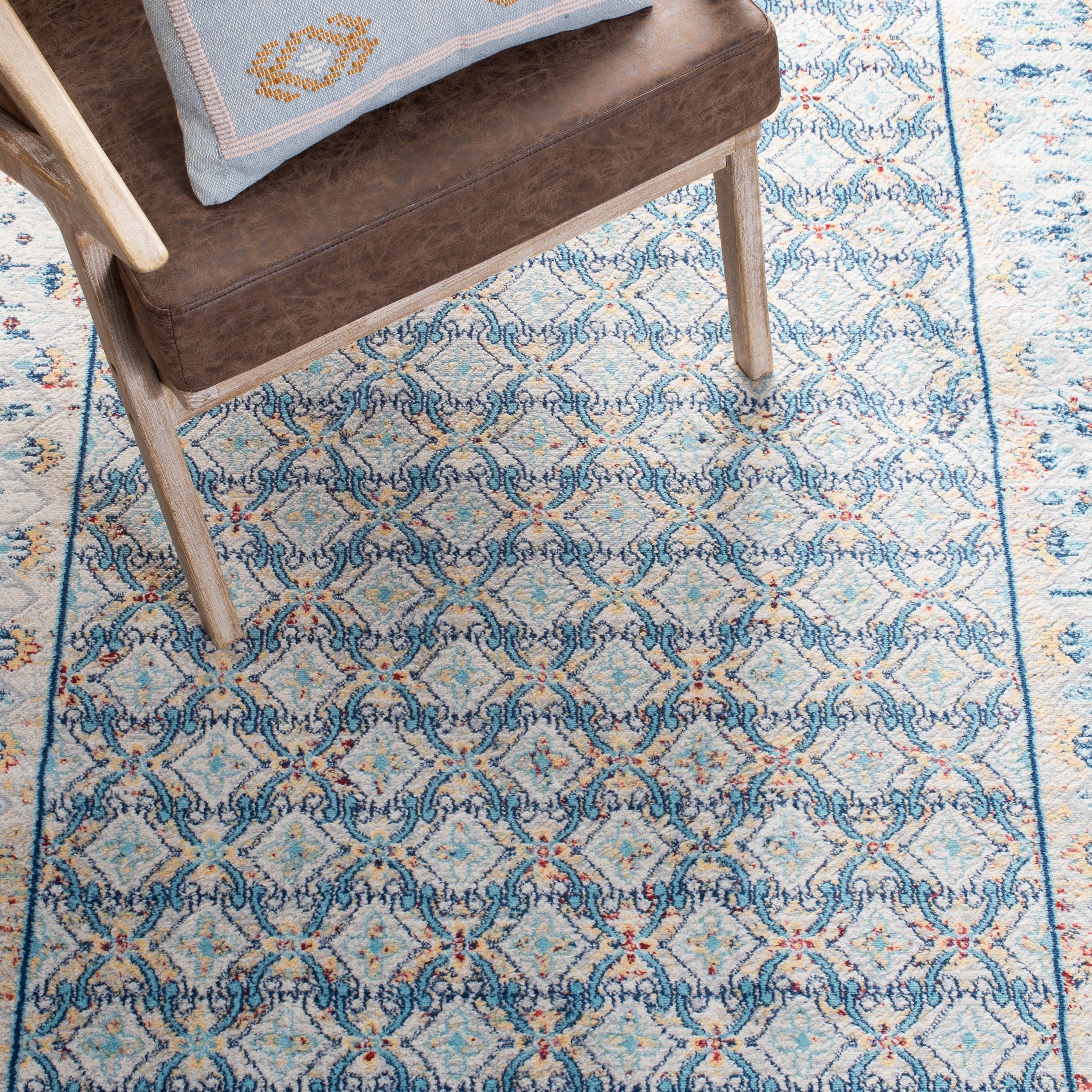 Brentwood BNT899 Power Loomed Indoor Accent Rug - Blue/Yellow - 3'x5' - Safavieh