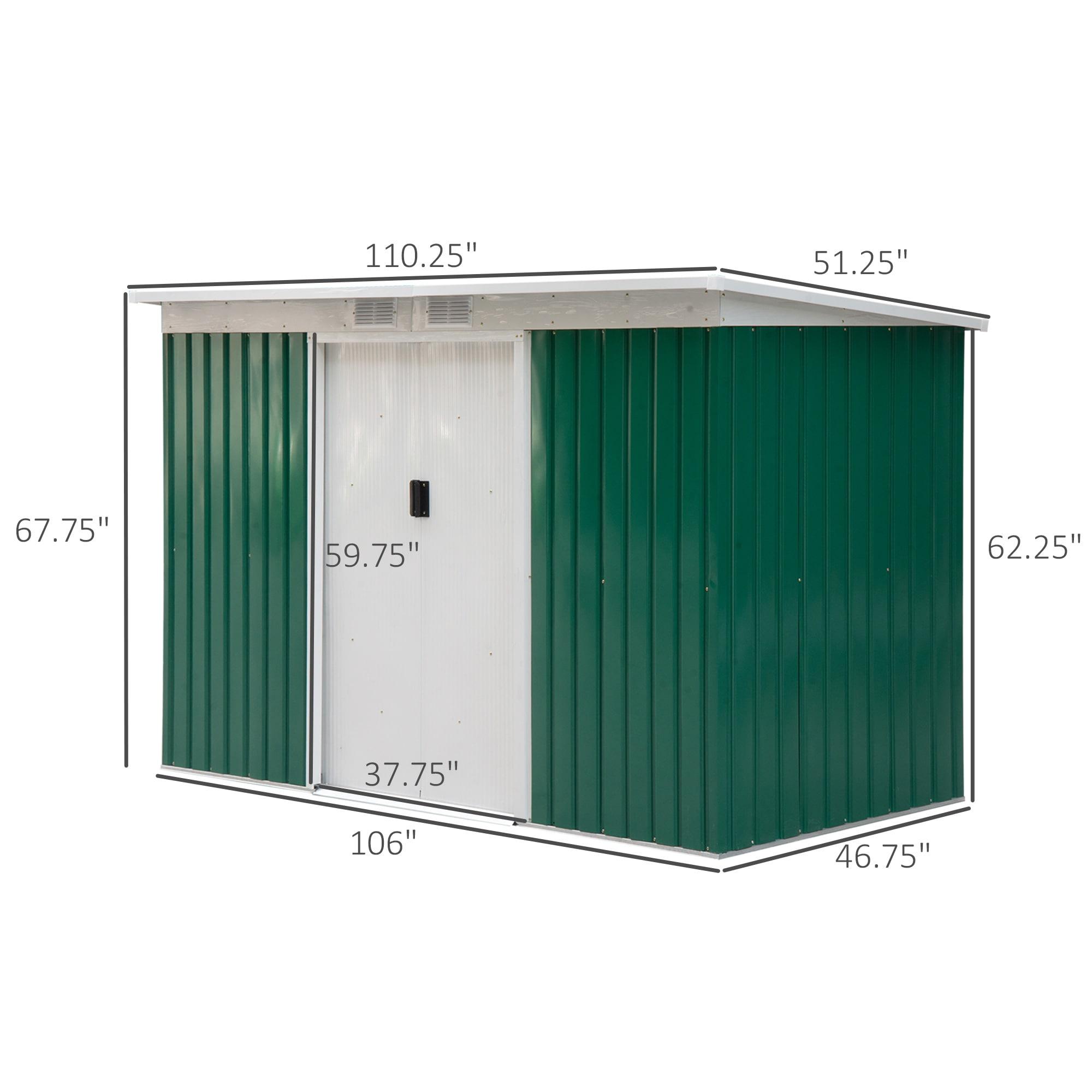 Outdoor Lean-To Metal Storage Shed