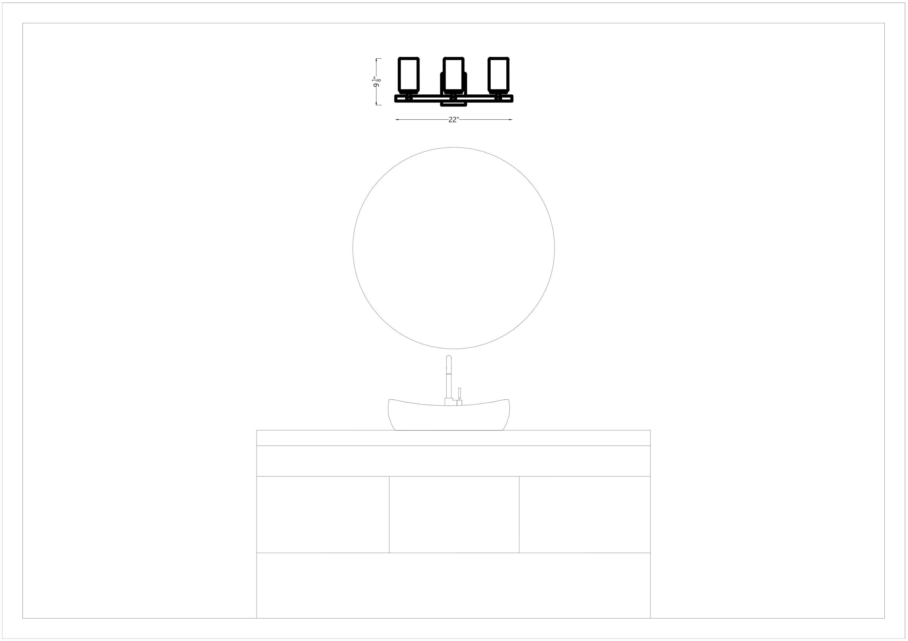 Generation Lighting Alturas 22-in 3 -Light Matte Black Modern/contemporary Vanity light