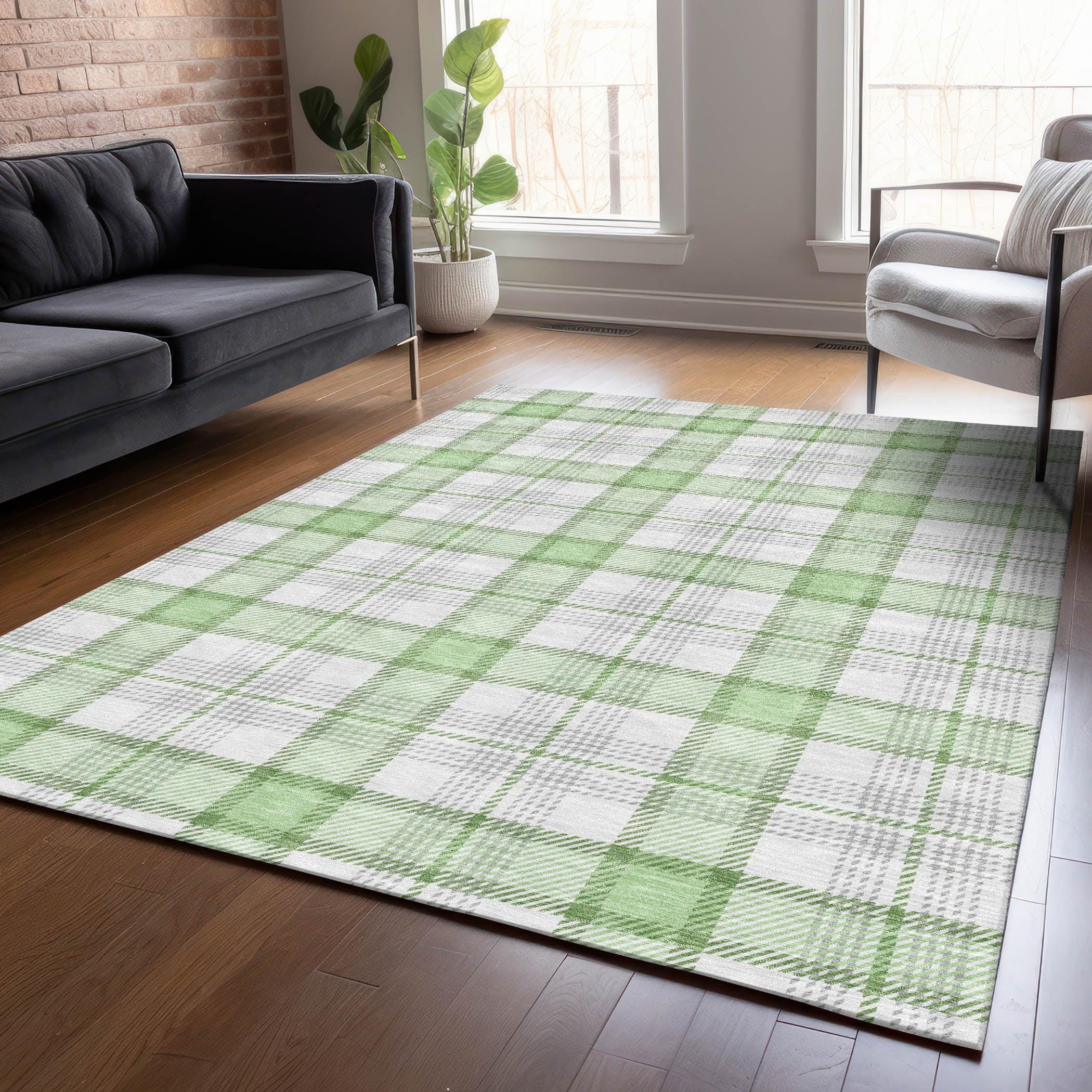 Machine Washable Indoor/Outdoor Chayden ACN1052 Mint Rug