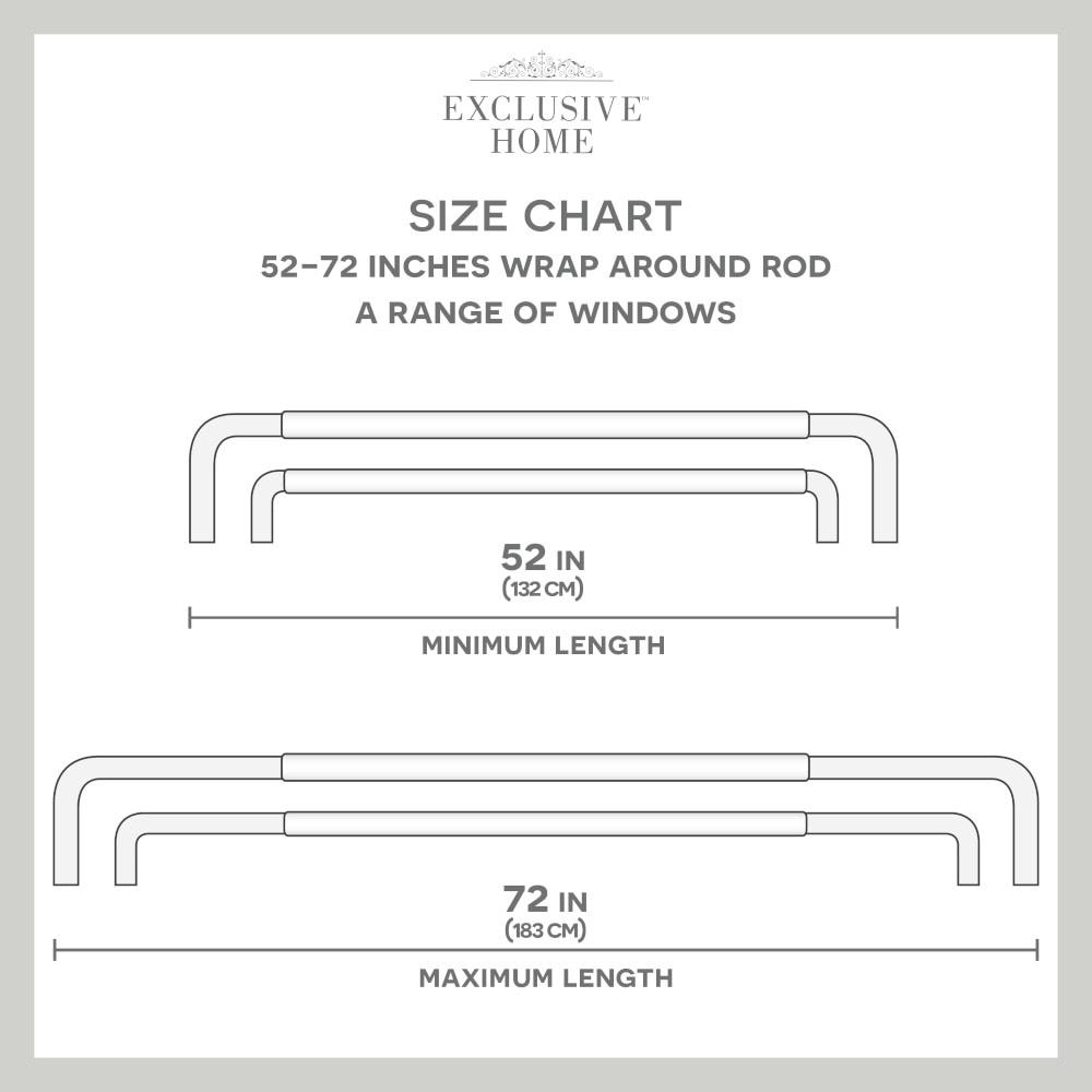 EXCLUSIVE HOME Fetter Wrap Around Double Curtain Rod, Matte Silver, 52"-72"