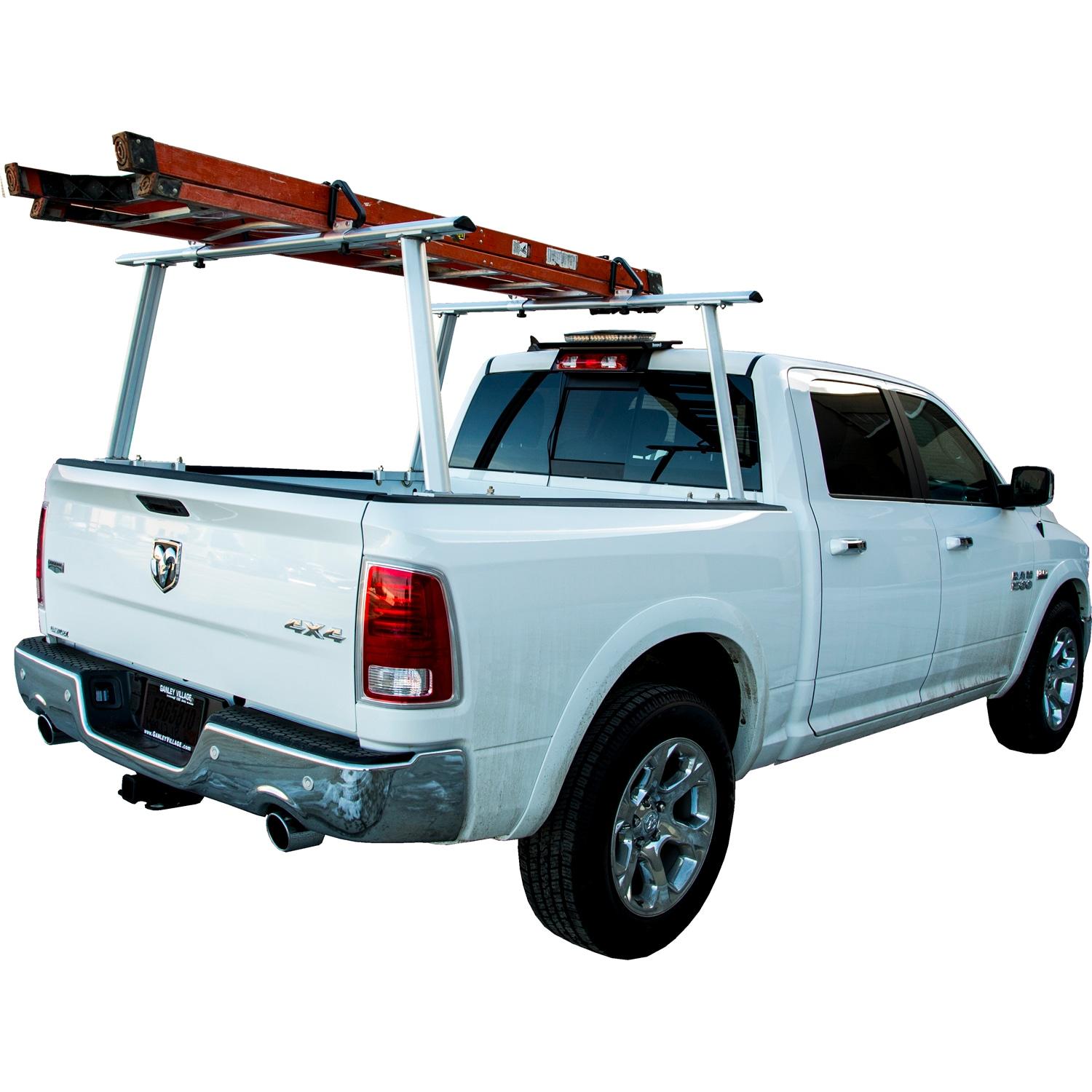 Adjustable Black Aluminum Truck Ladder Rack with J-Hooks