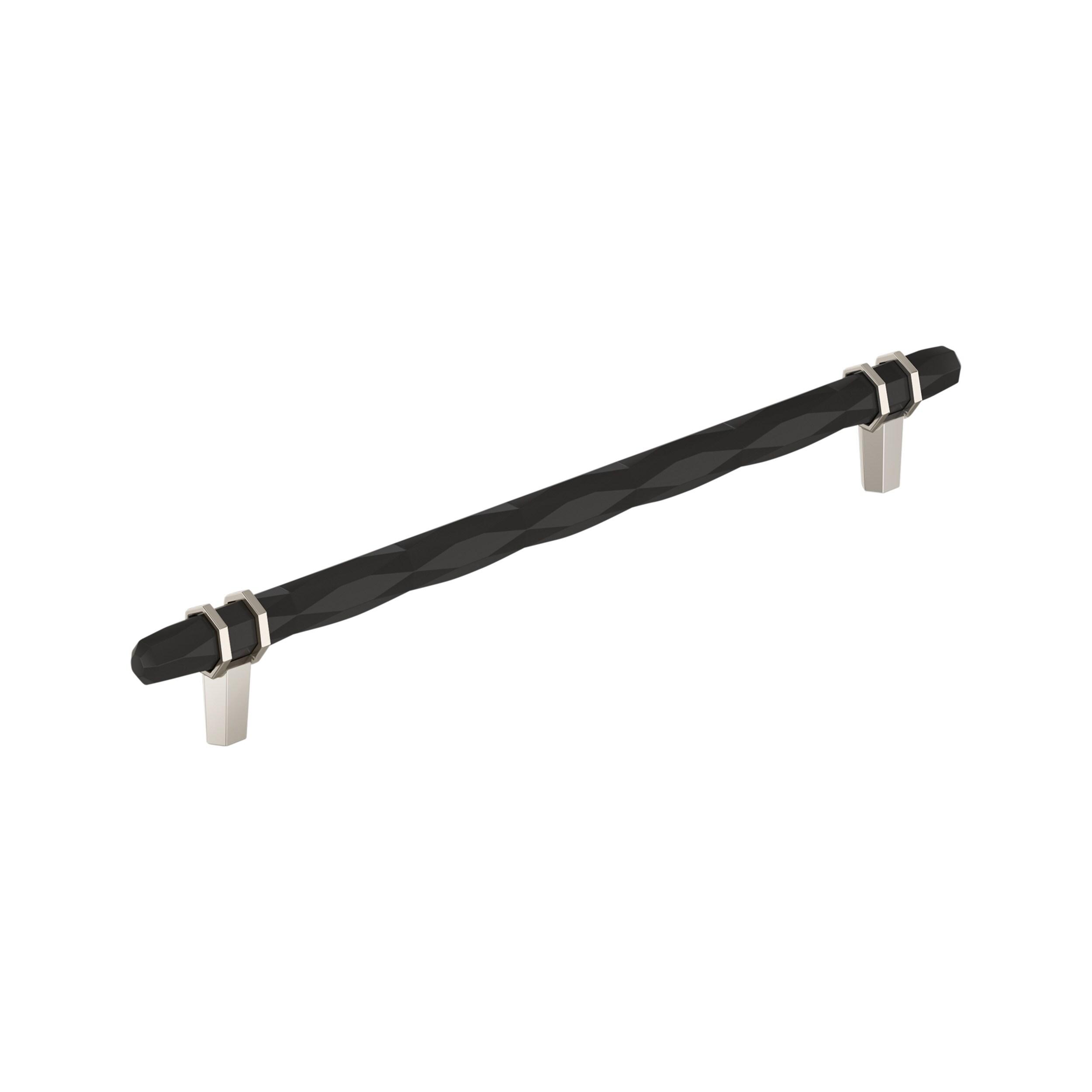 Amerock London 10-1/16 inch (256mm) Center-to-Center Black Bronze/Polished Nickel Cabinet Pull