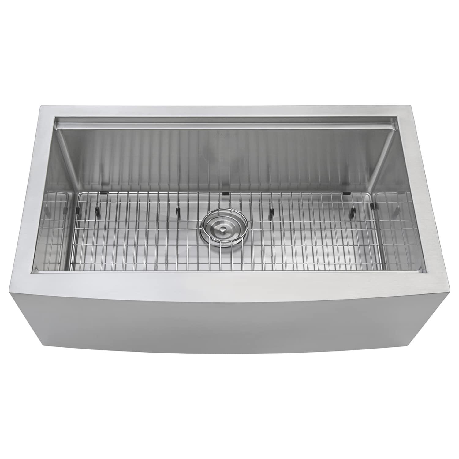 Ruvati 36-inch Apron-front Workstation Farmhouse Kitchen Sink 16 Gauge Stainless Steel Single Bowl