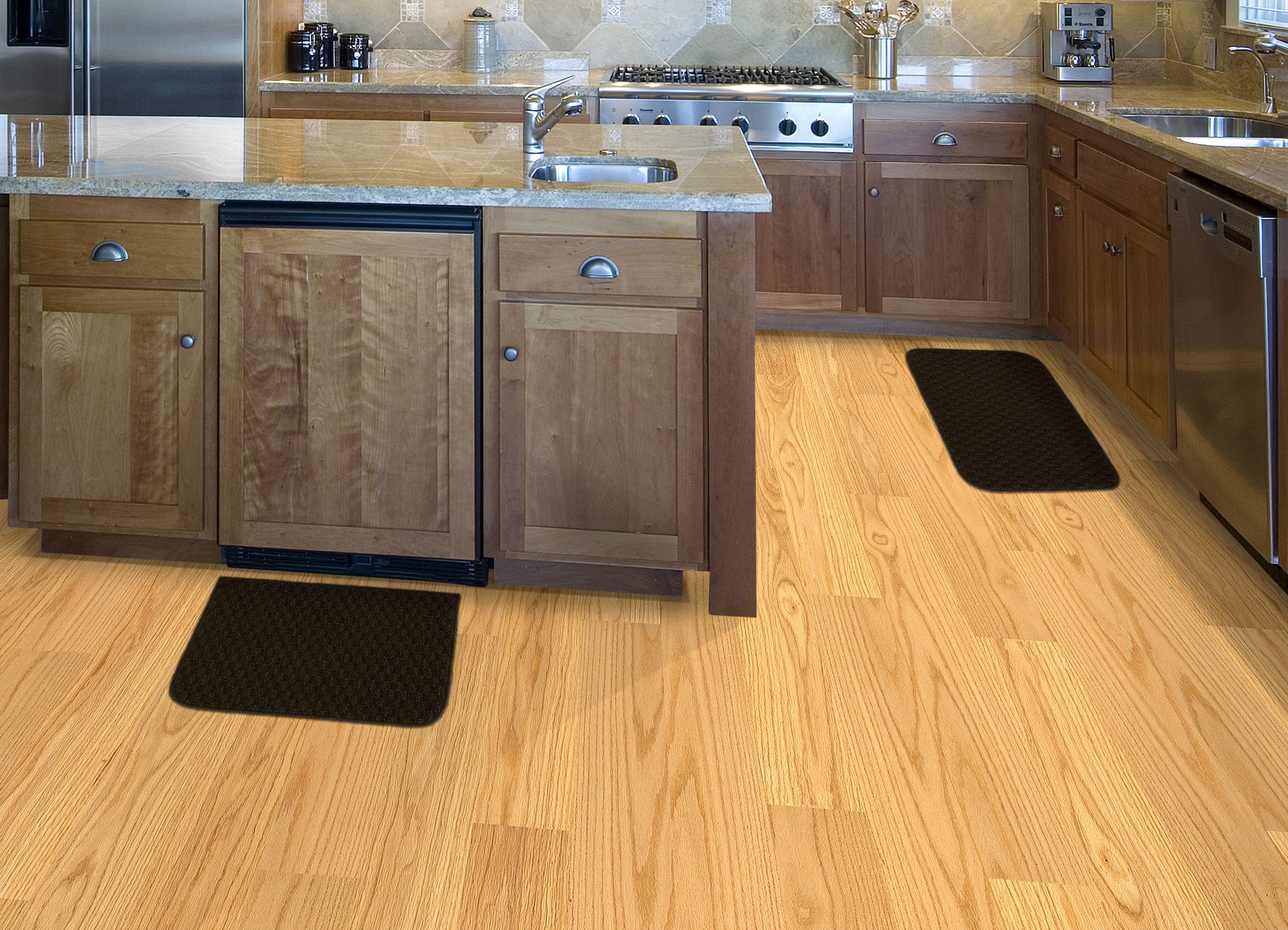 Garland Rug Town Square Mocha Kitchen Rug Set, 2 Piece Sliced Set (18"x28" Sliced, and 18"x28")