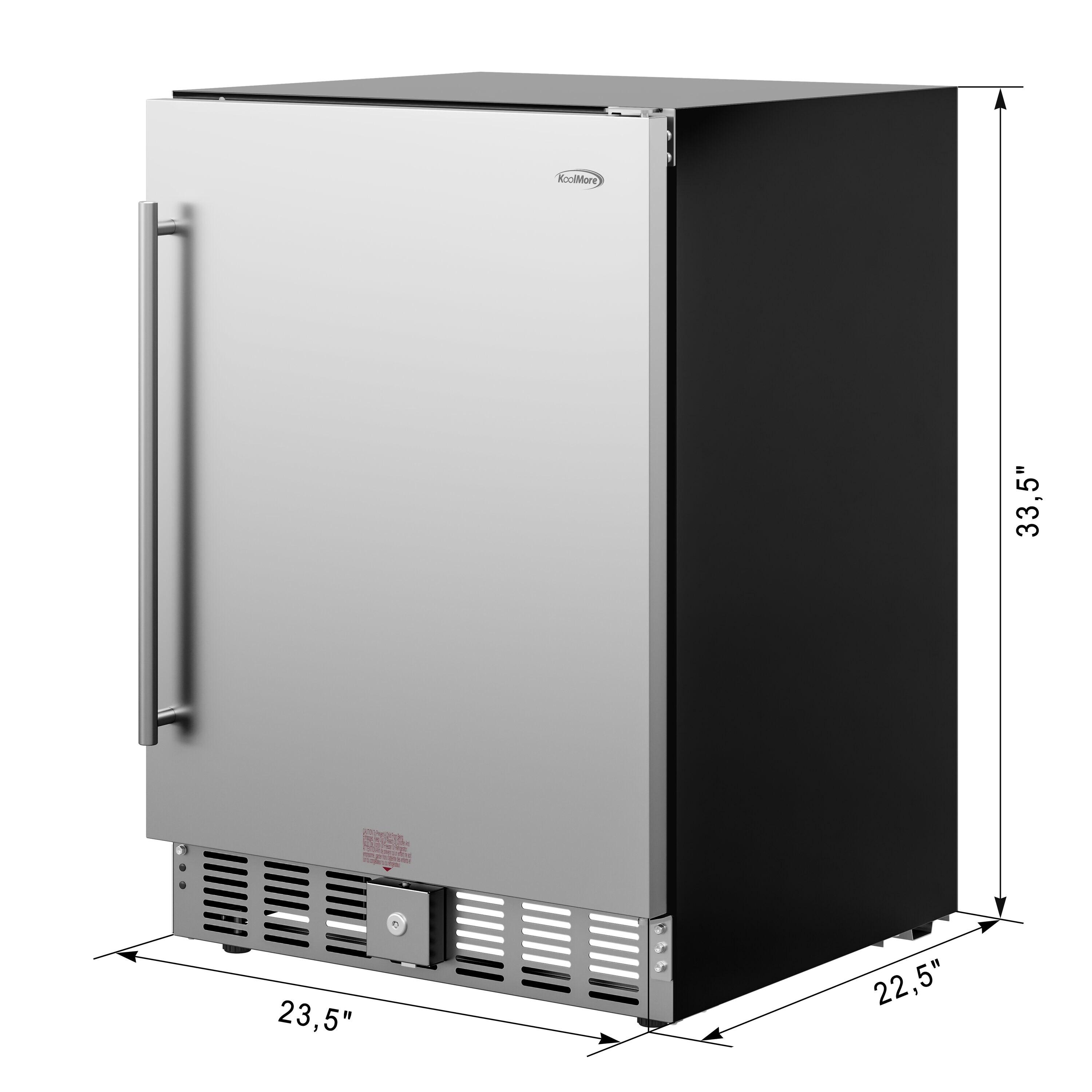 KoolMore 23.4 in. Stainless Steel, Solid-Door Built-In Refrigerator and Beverage Cooler, 5 Cu. ft.