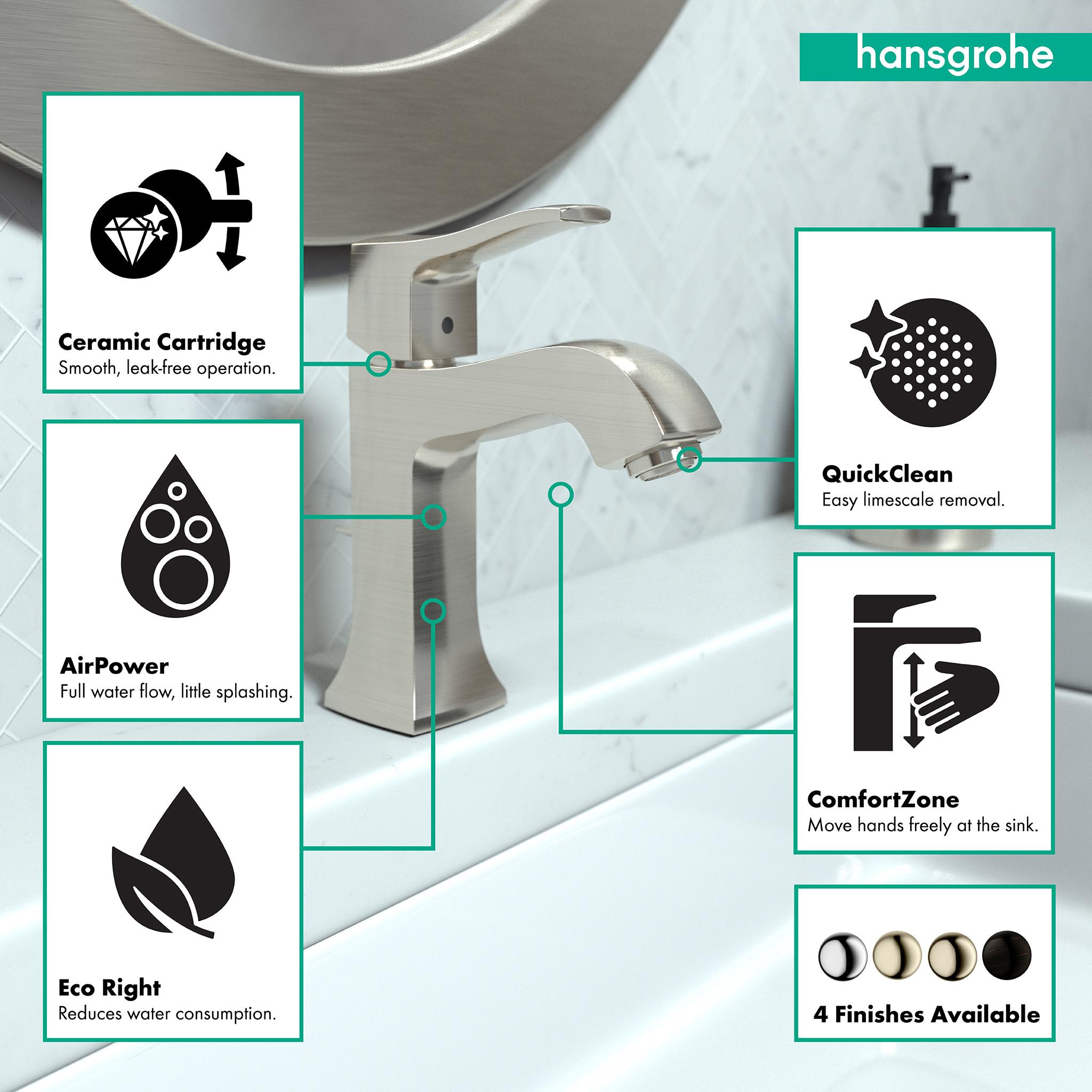 Metris C Single Hole Bathroom Faucet with Drain Assembly