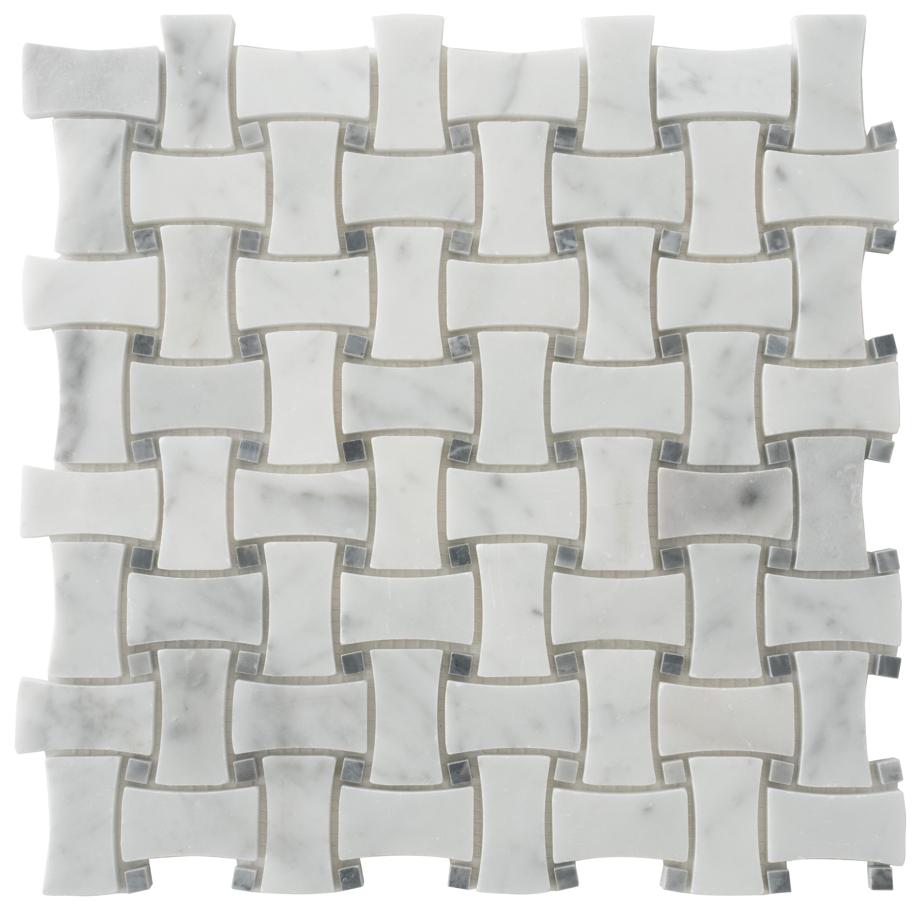 12" x 12" Natural Stone Basketweave Mosaic Wall & Floor Tile