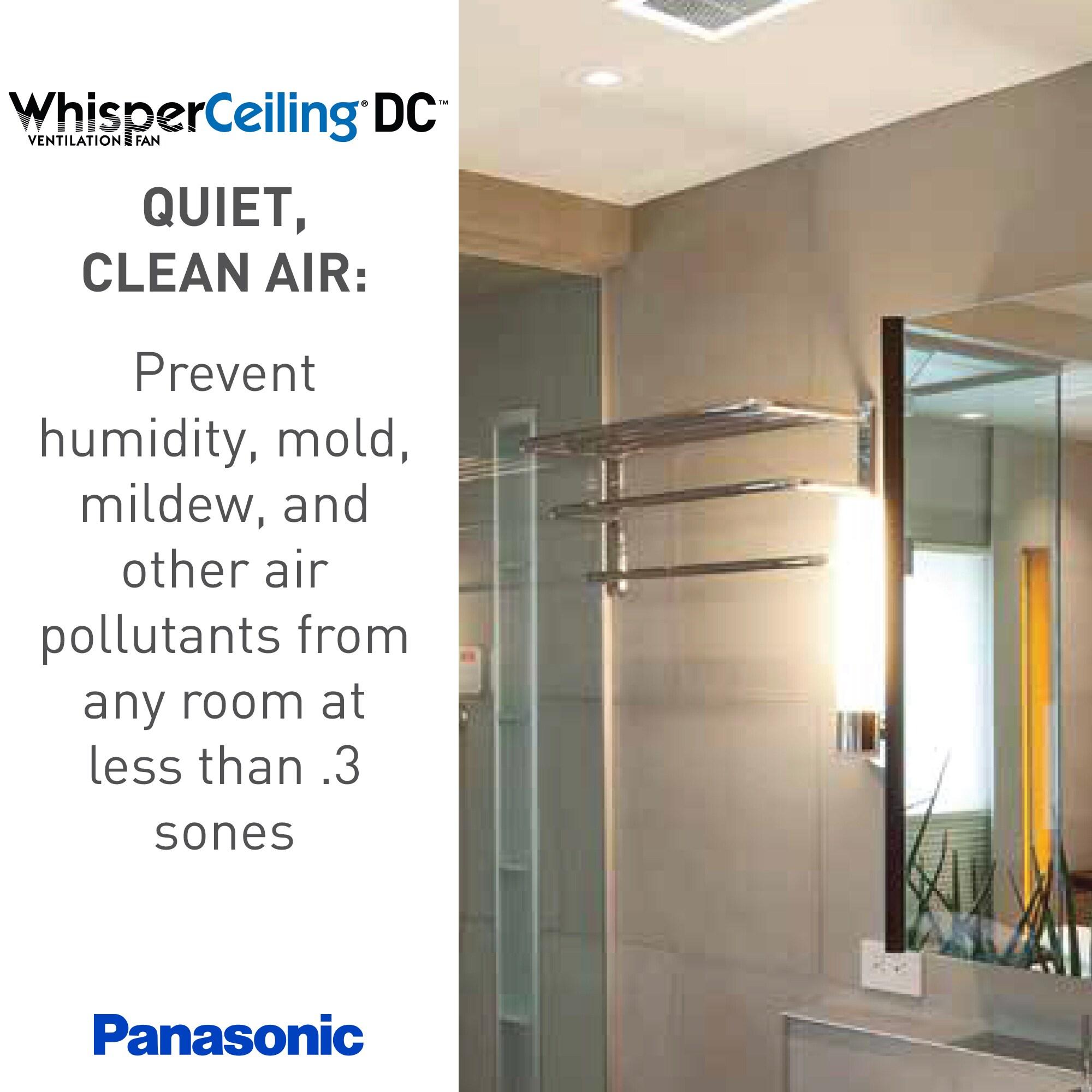 Panasonic WhisperCeiling Bathroom Exhaust Fan with Dimmable LED Light, 110-130-150 CFM, FV-1115VQL1