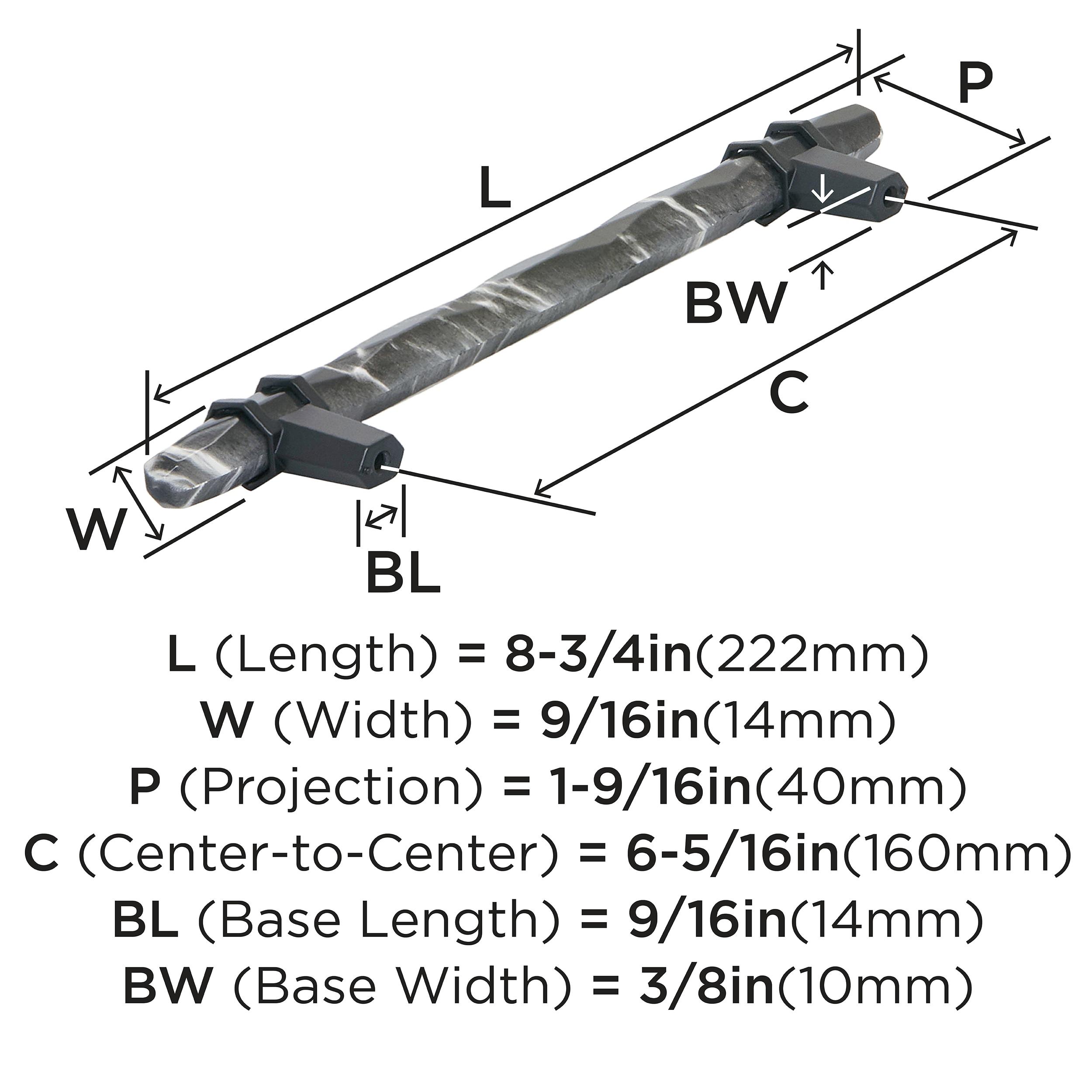 Amerock Carrione 6-5/16-in (160mm) Center to Center Marble Black/Black Bronze Cylindrical Bar Drawer Pull