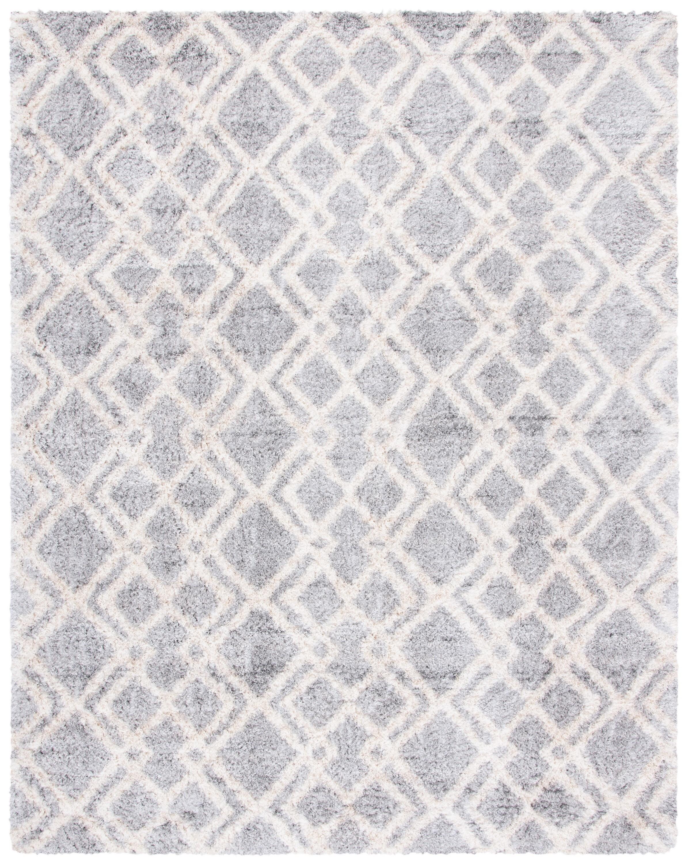 Gray and Cream 10' x 14' Shag Area Rug