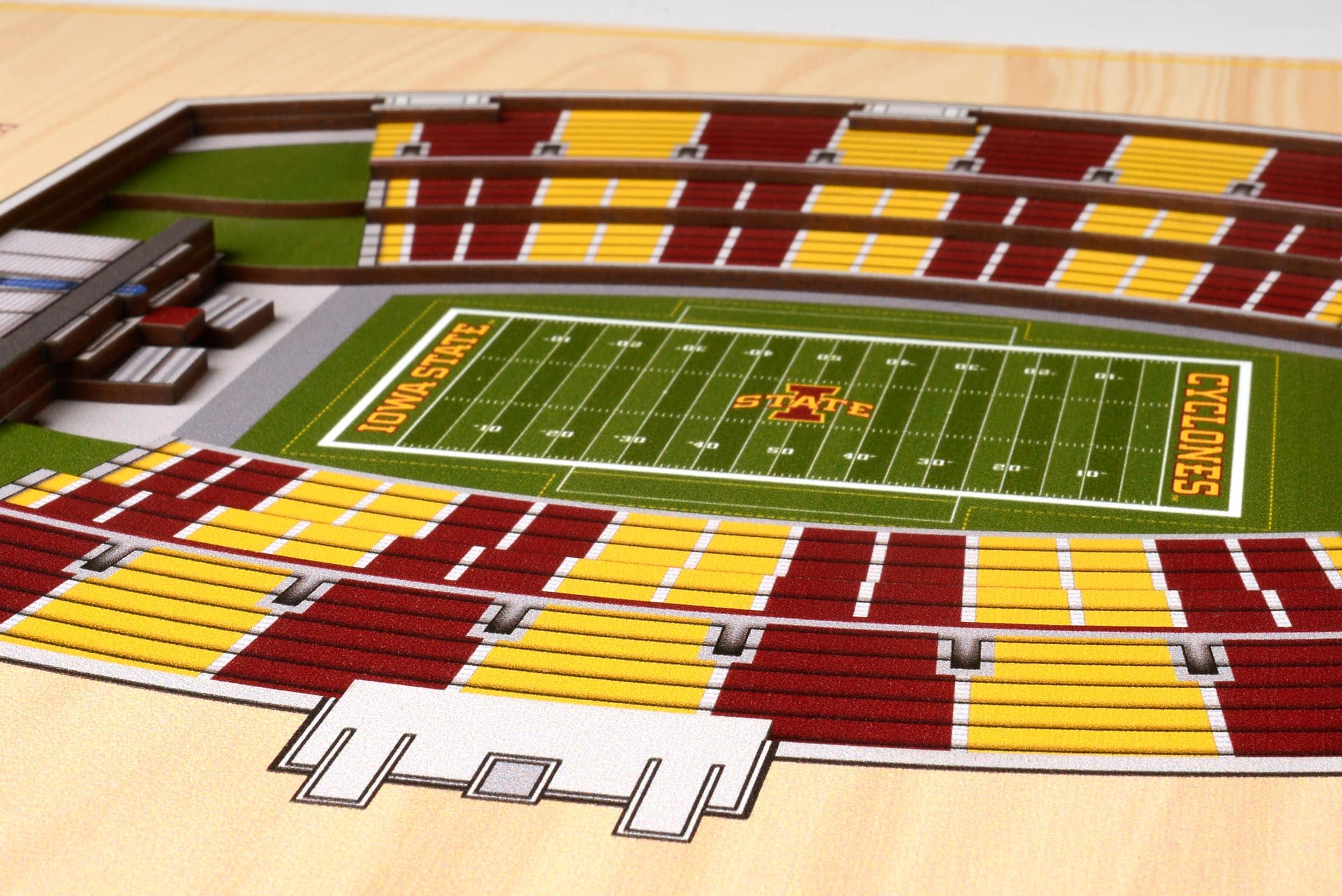 StadiumViews Iowa State Cyclones YouTheFan NCAA Iowa State Cyclones 5-Layer StadiumView 3D Wall Art - Jack Trice Stadium YouTheFan Team Colors Floater frame 13-Inches H x 17-Inches W Sports 3D art