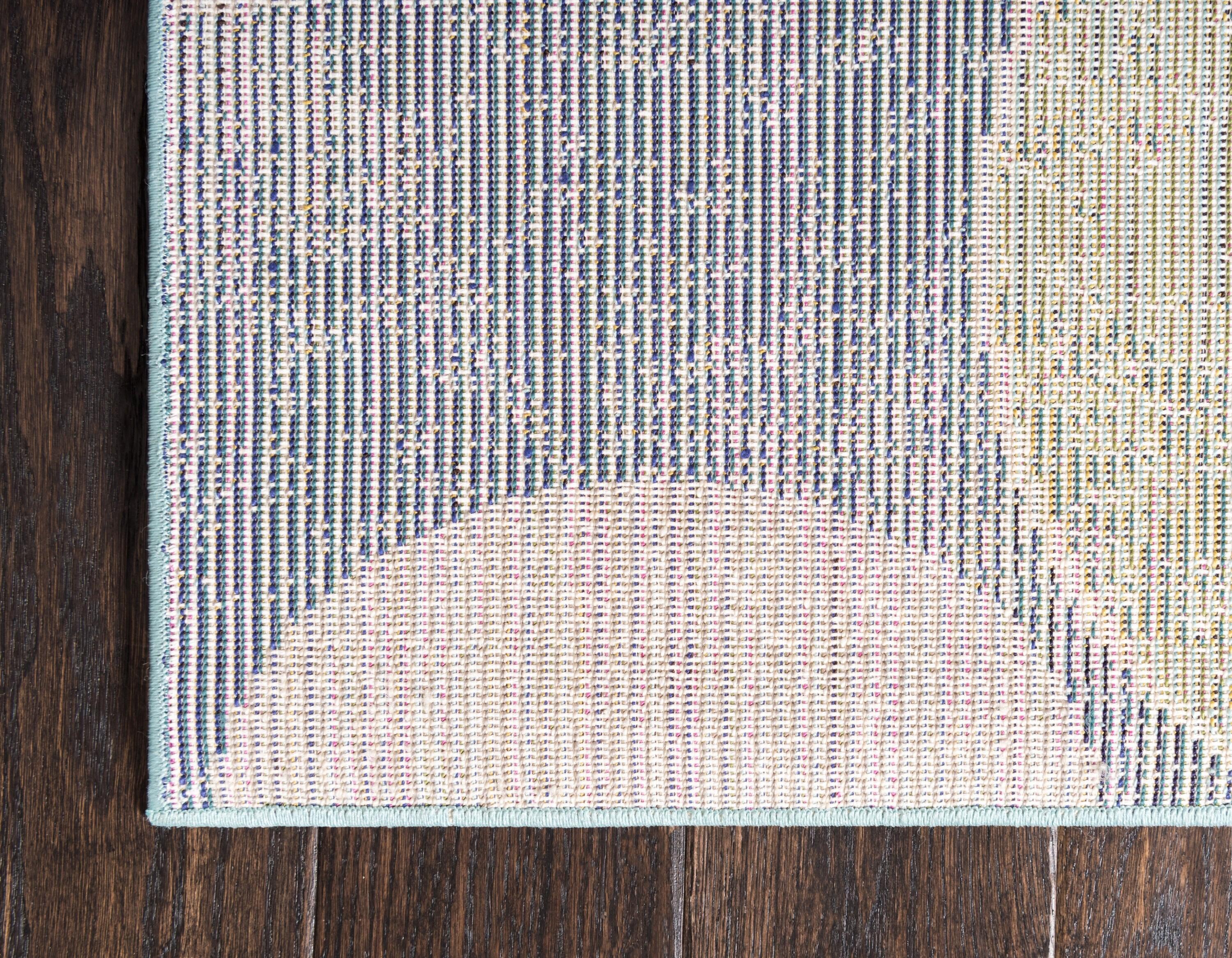 Unique Loom 4' 1 x 6' 1 Navy Blue Chromatic Seaside Area Rug