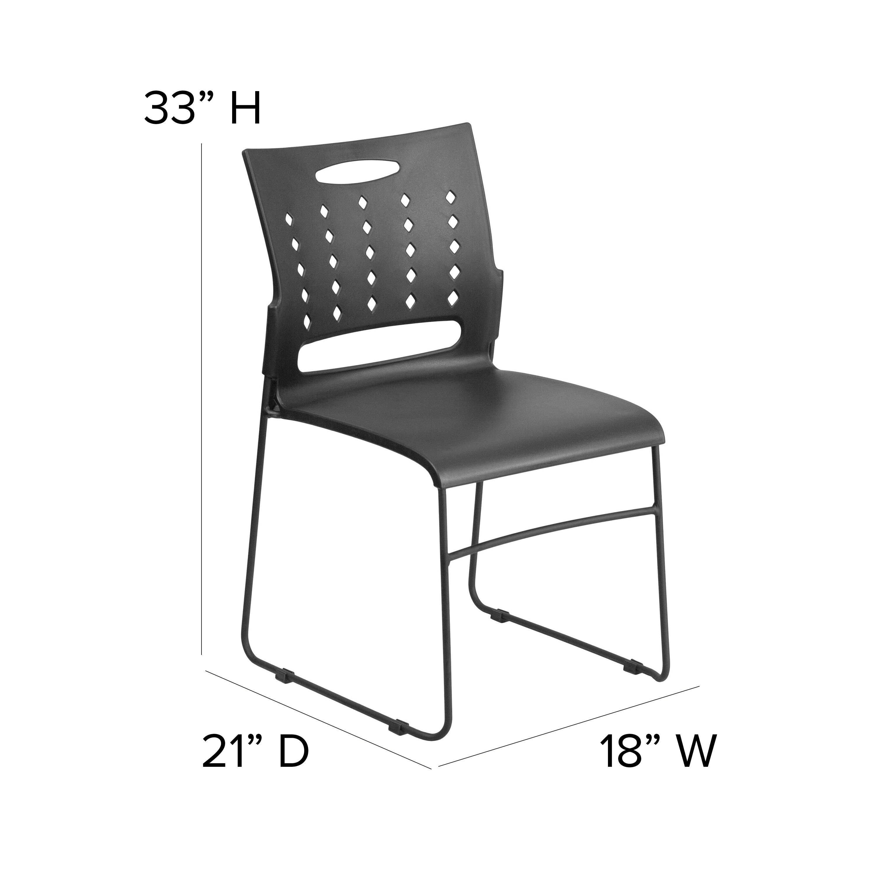 881 lb. Capacity Sled Base Stack Chair with Carry Handle and Air-Vent Back