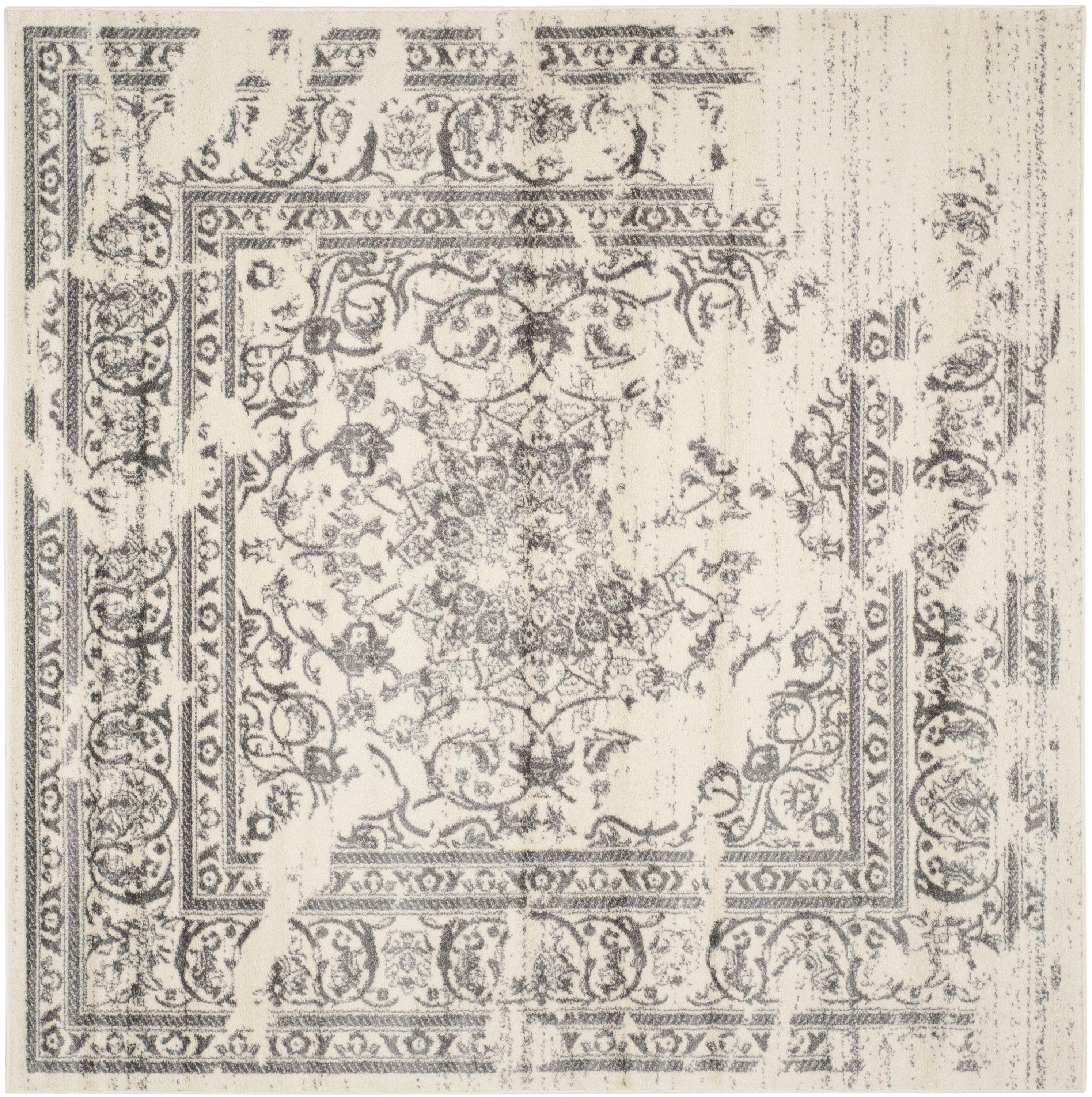 Adirondack ADR101 Power Loomed Area Rug - Ivory/Silver - 9'x9' - Safavieh.