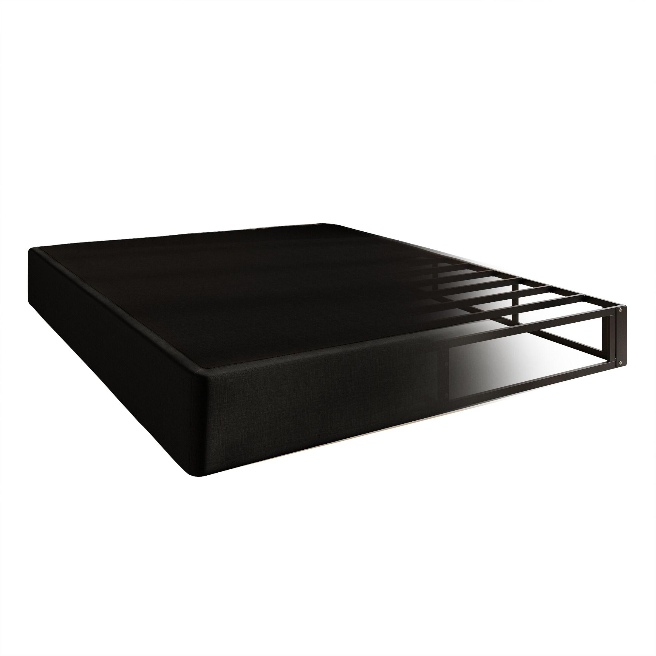 CraftPorch  Upholstered Linen Metal Box Spring Black - Full