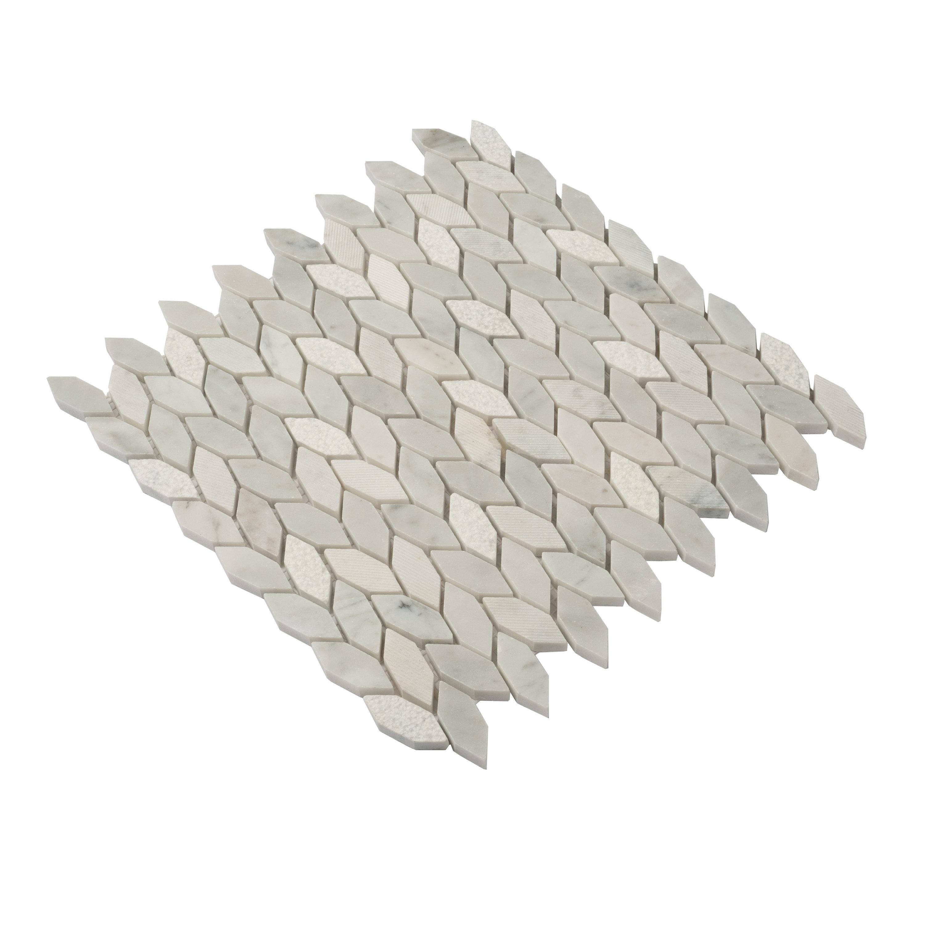 Apollo Tile 11.8 x 12 Wooden Marble Novelty Mosaic Tile