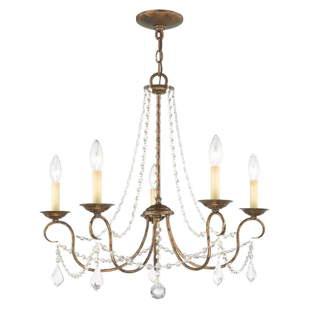 Livex Lighting Pennington 5 - Light Chandelier in  Hand Applied Venetian Golden Bronze