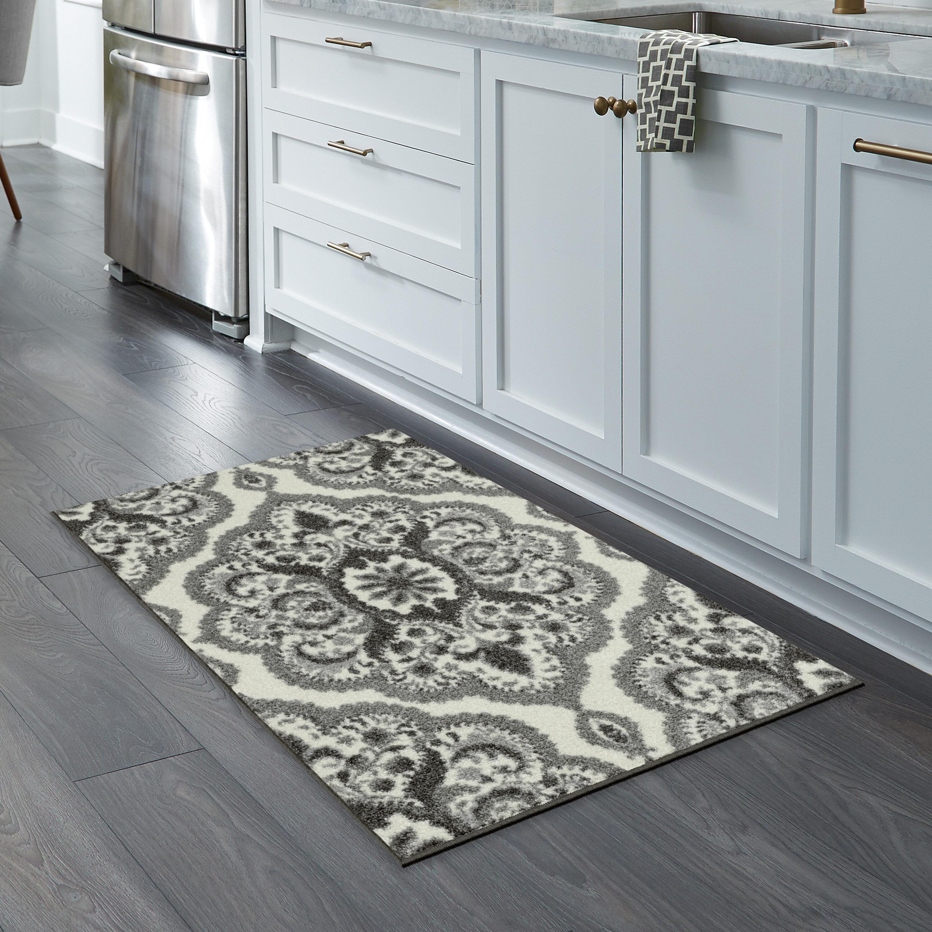 Maples Rugs Vivian Traditional Washable Entryway Accent Rug for Indoor, 1'8" x 2'10", Gray