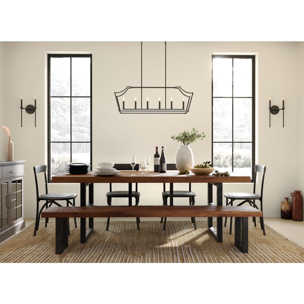 Progress Lighting Parkhurst 6-Light Linear Chandelier, Matte Black, No Shade