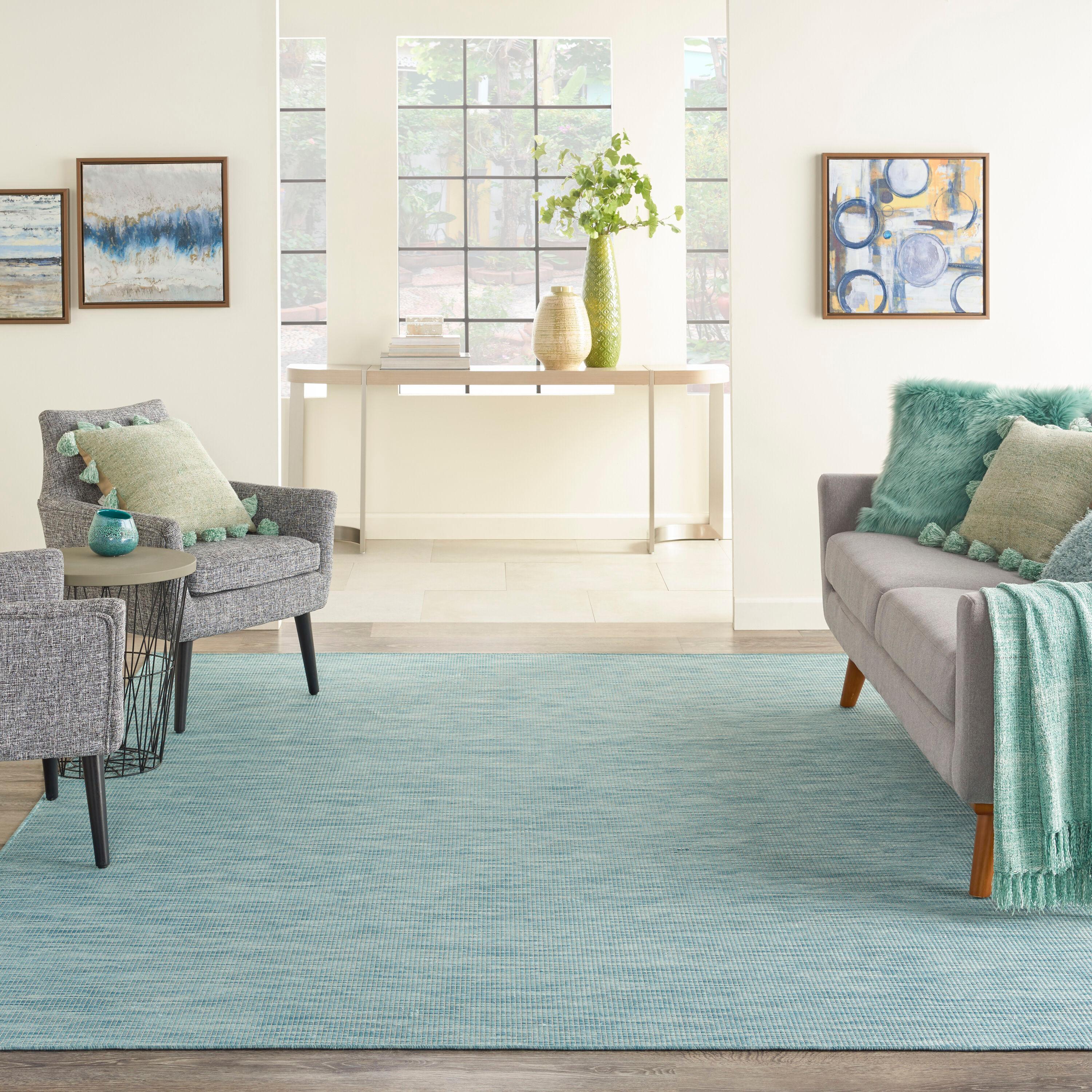 Nourison Positano POS01 Indoor/outdoor Area Rug - Aqua 7' x 10'