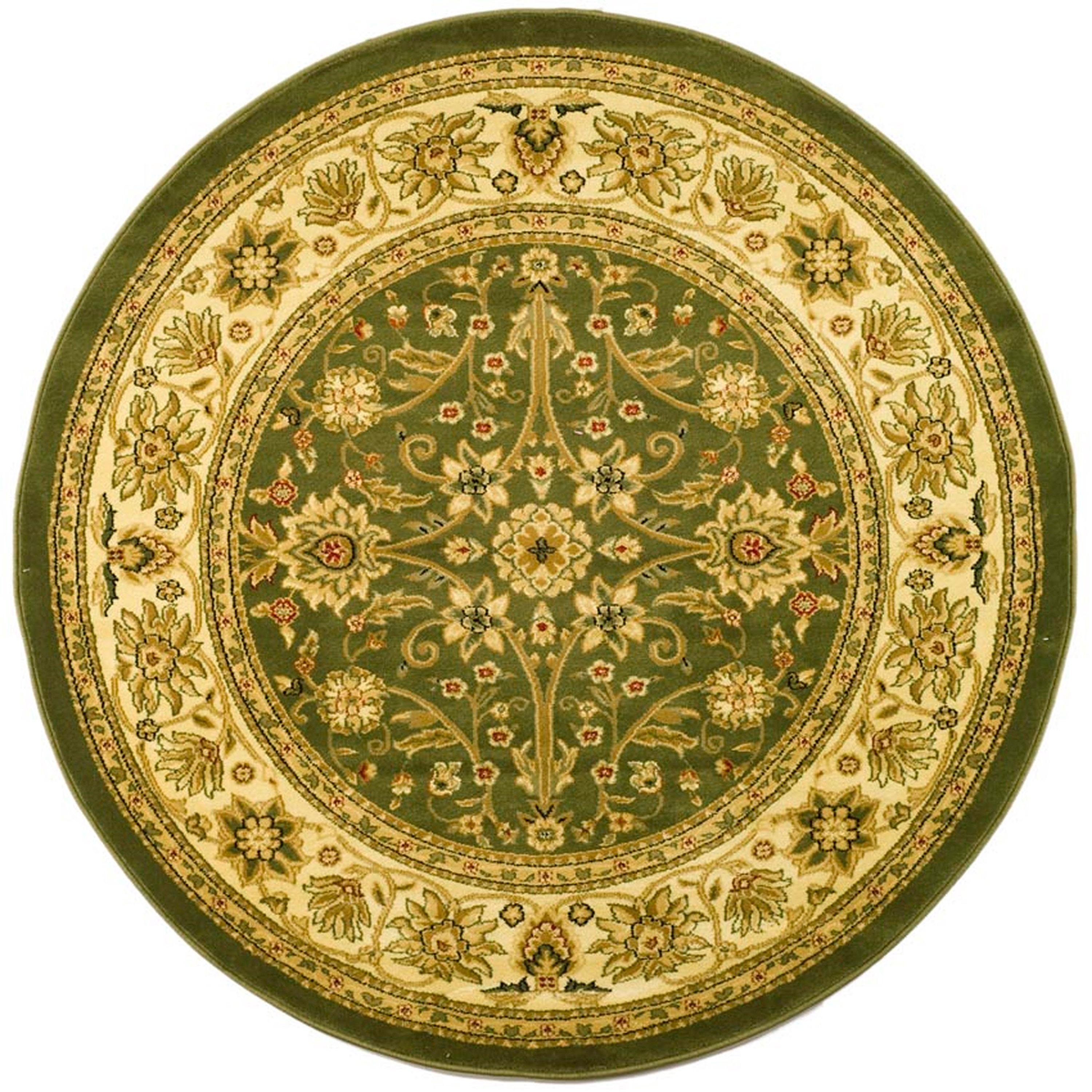 Lyndhurst LNH212 Power Loomed Area Rug - Sage/Ivory - 8' Round - Safavieh