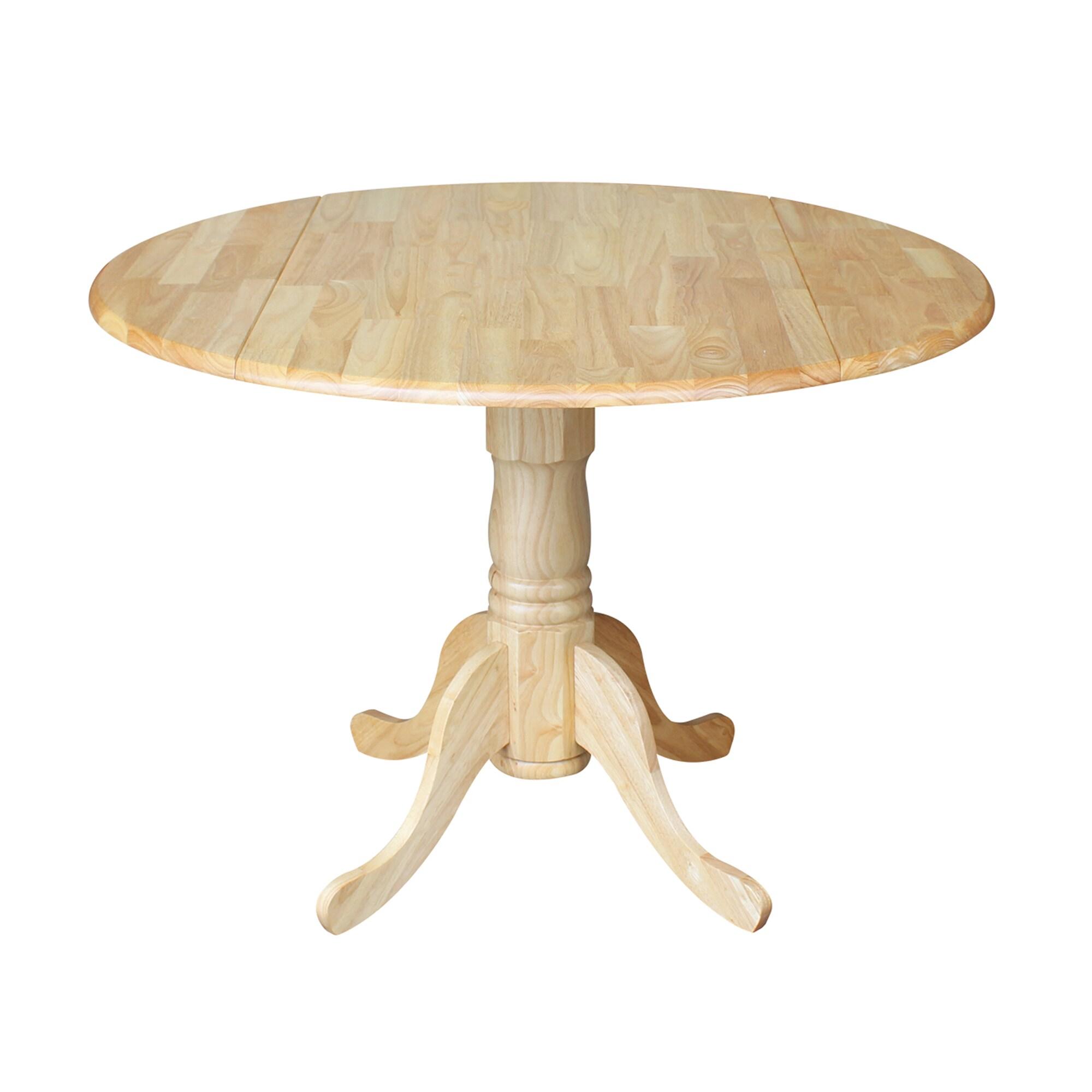 International Concepts 42" Dual Drop Leaf Table with 2 Madrid Chairs - Natural - Set of 3