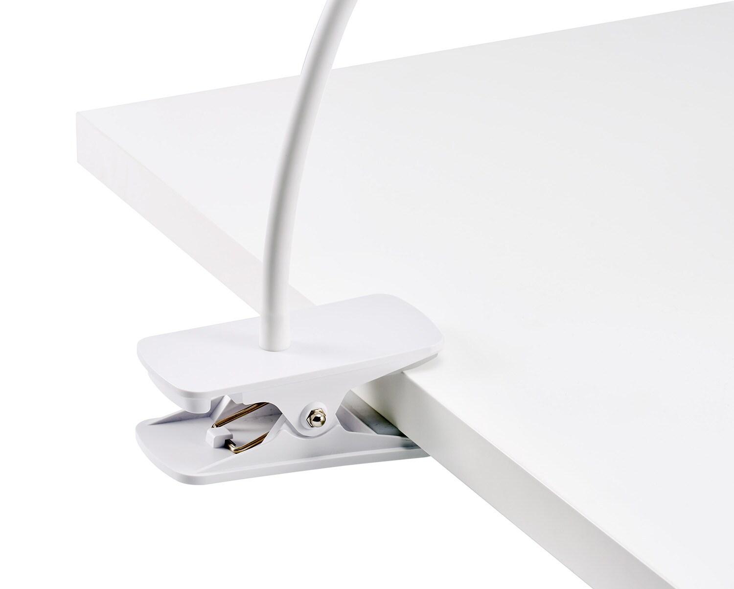 Adjustable LED Clamp Light, 7.48 in. White, Indoor, Desk Lamp