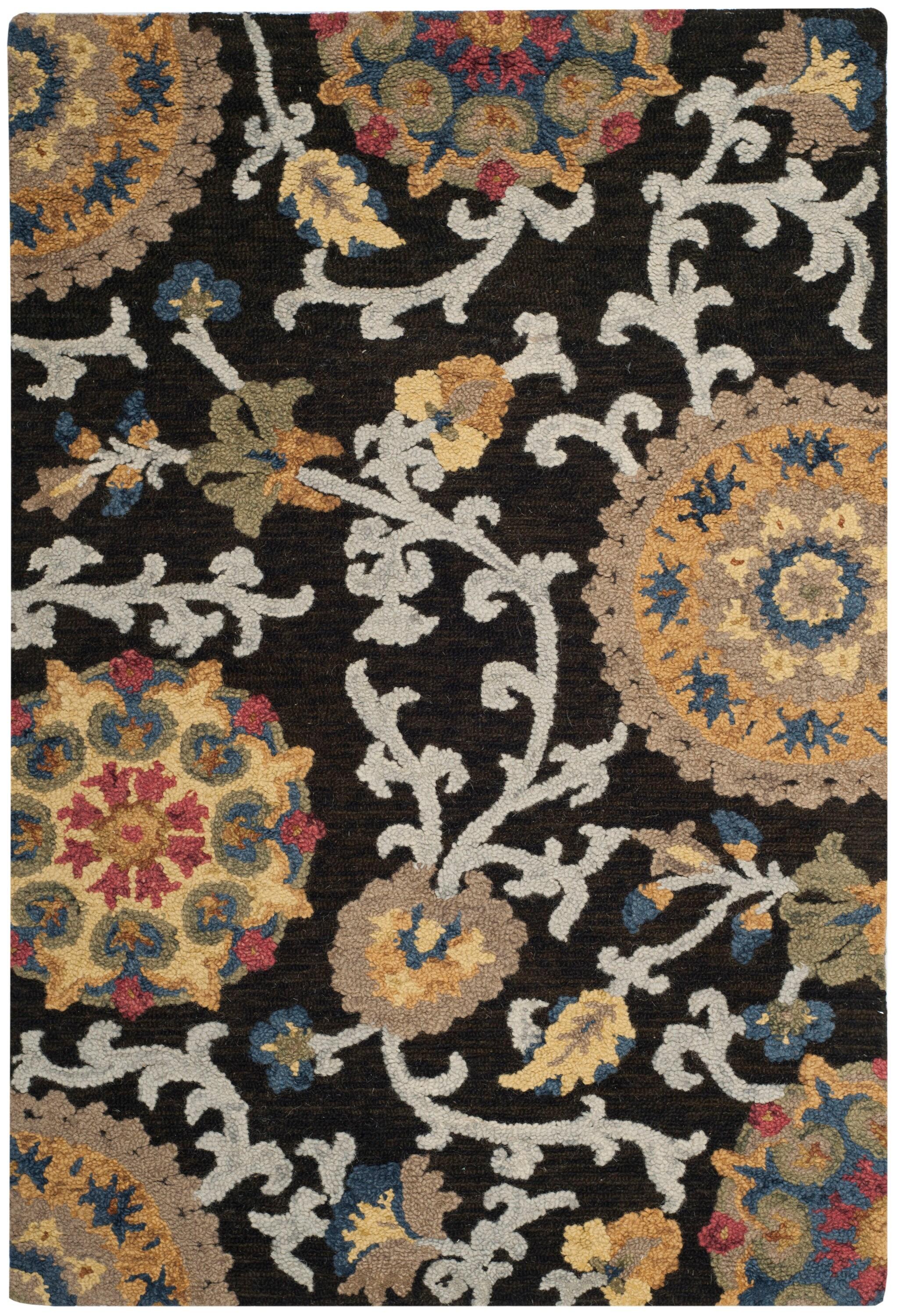 Blossom BLM401 Hand Tufted Area Rug - Charcoal/Multi - 3'x5' - Safavieh.