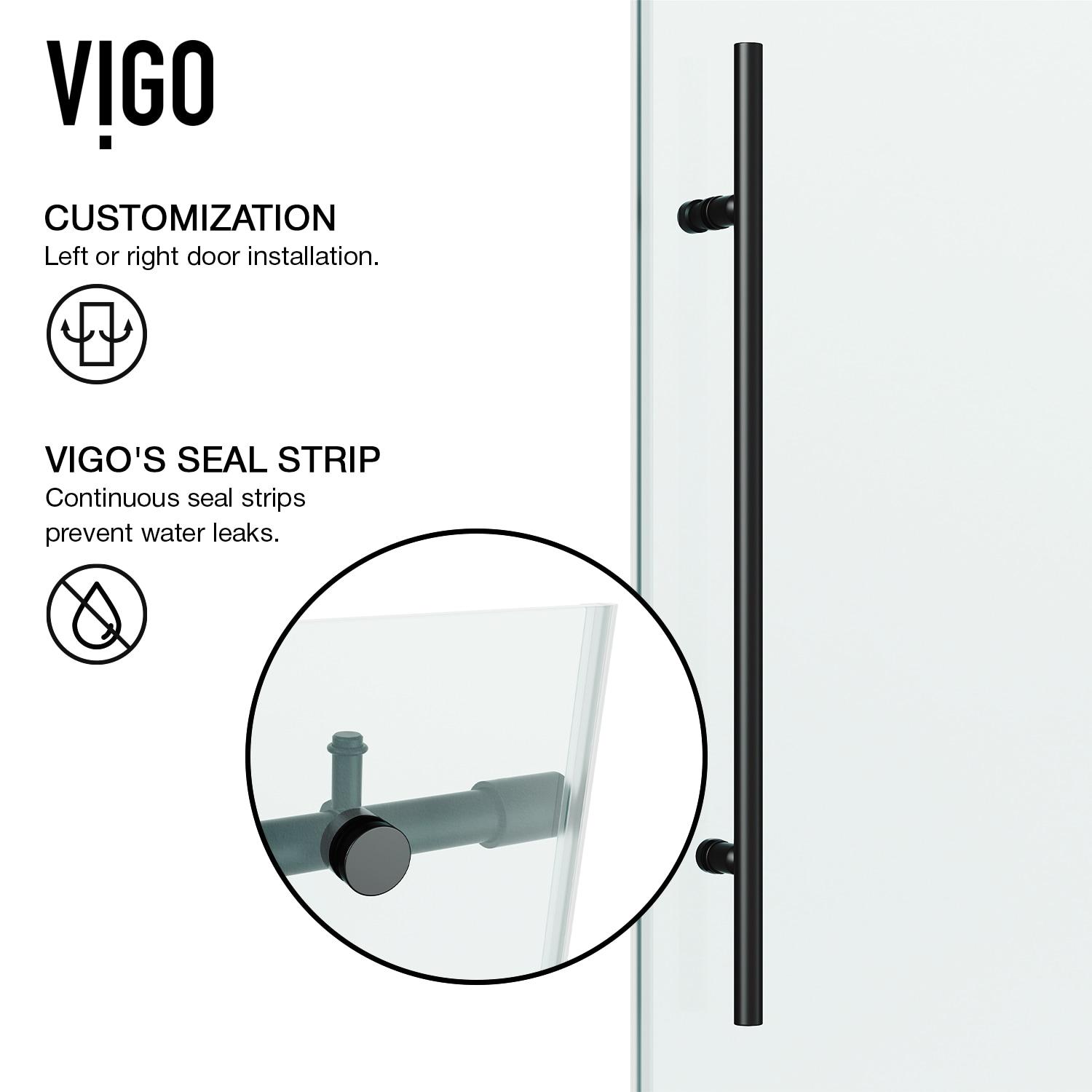 Elan E-Class 44-48" W x 76" H Sliding Frameless Shower Door with 3/8" Clear Glass