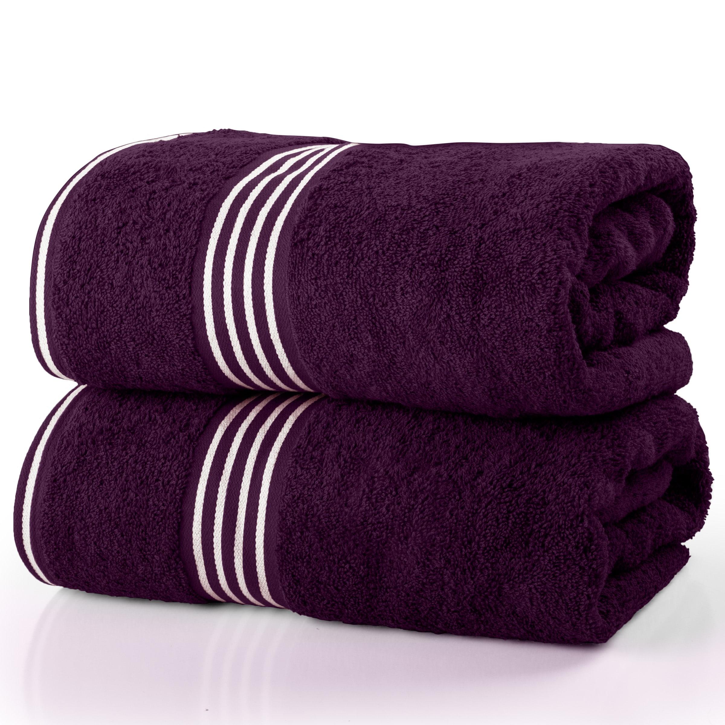 Lavish Home Luxury Cotton Bath Towels, Purple