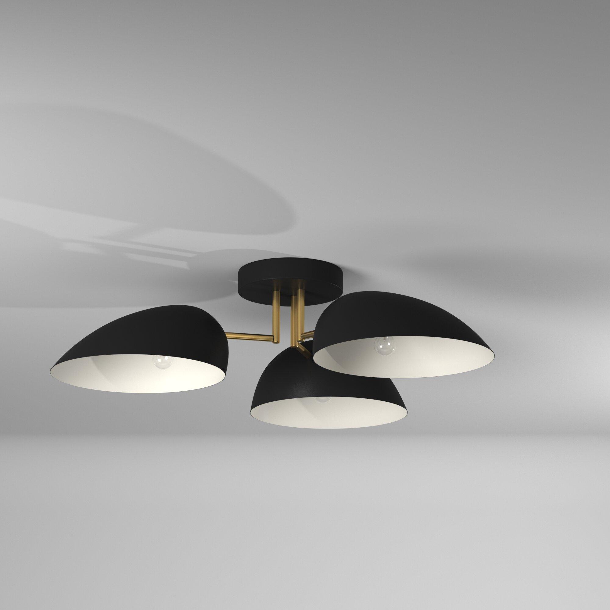 Midnight Black 3-Light Flush Mount Ceiling Fixture by Ellen DeGeneres