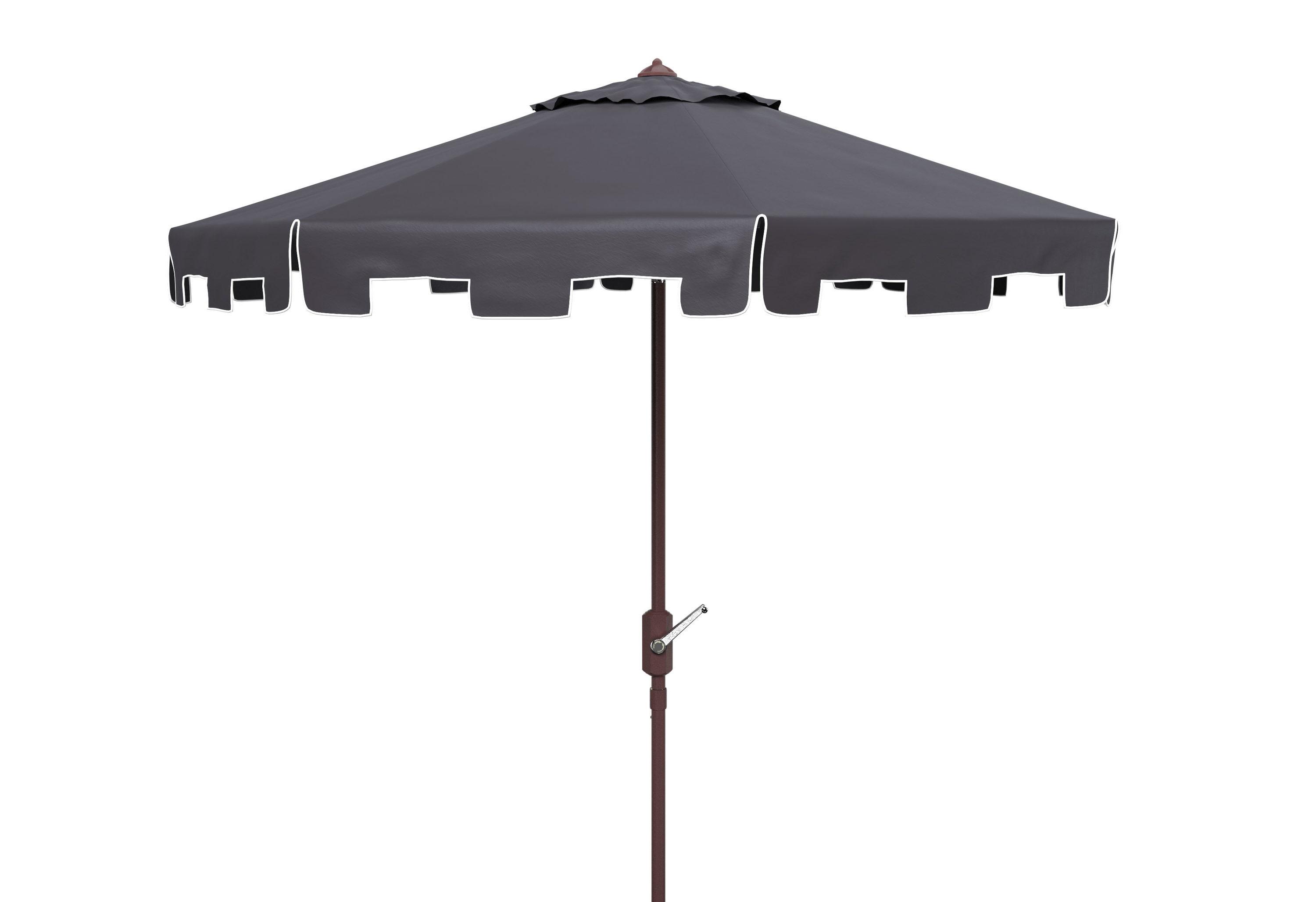 Zimmerman 11Ft Round Market Umbrella - PAT8100 - Navy/White - Safavieh