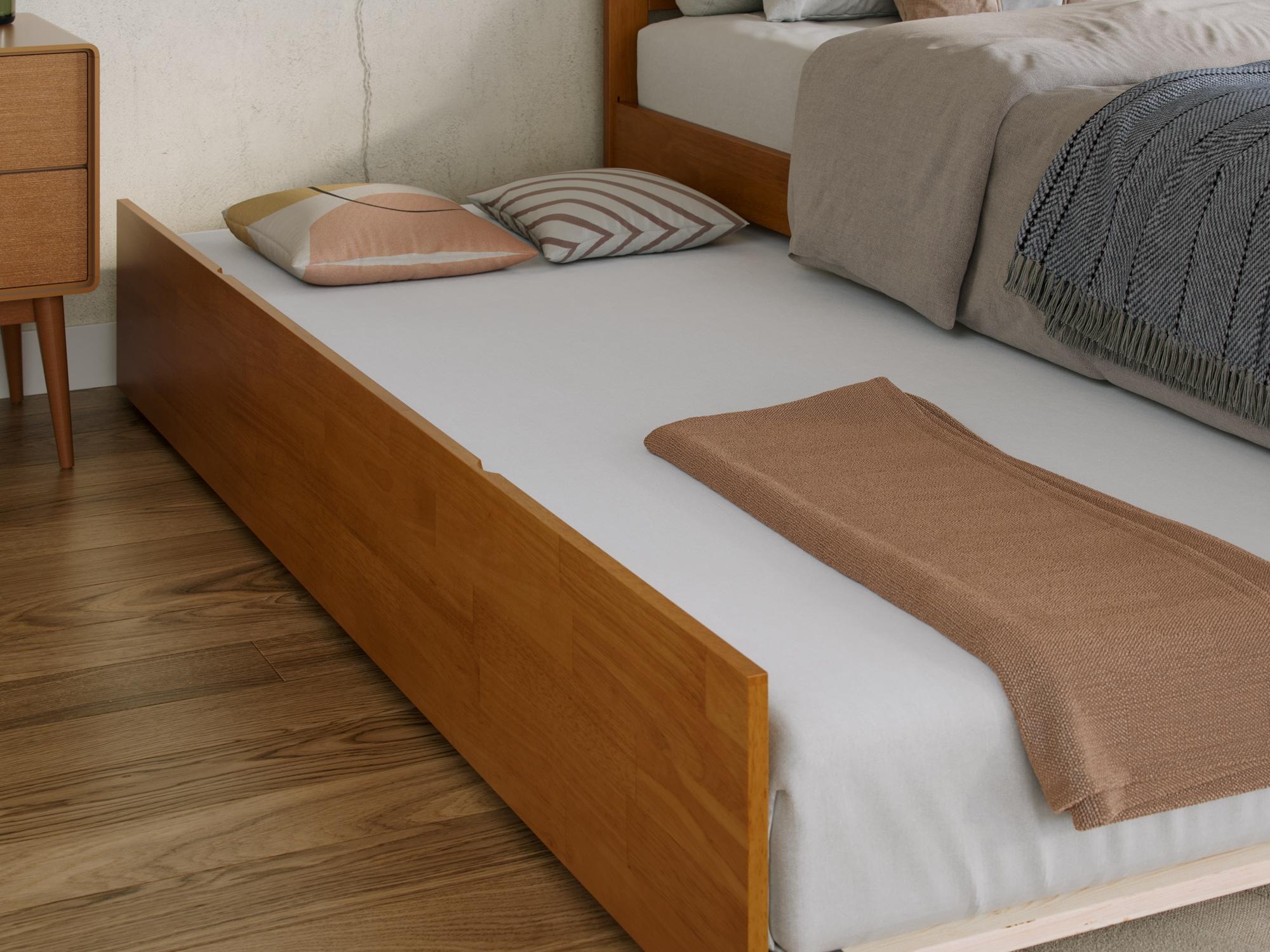 Richmond Solid Wood Platform Bed with Panel Footboard and Trundle