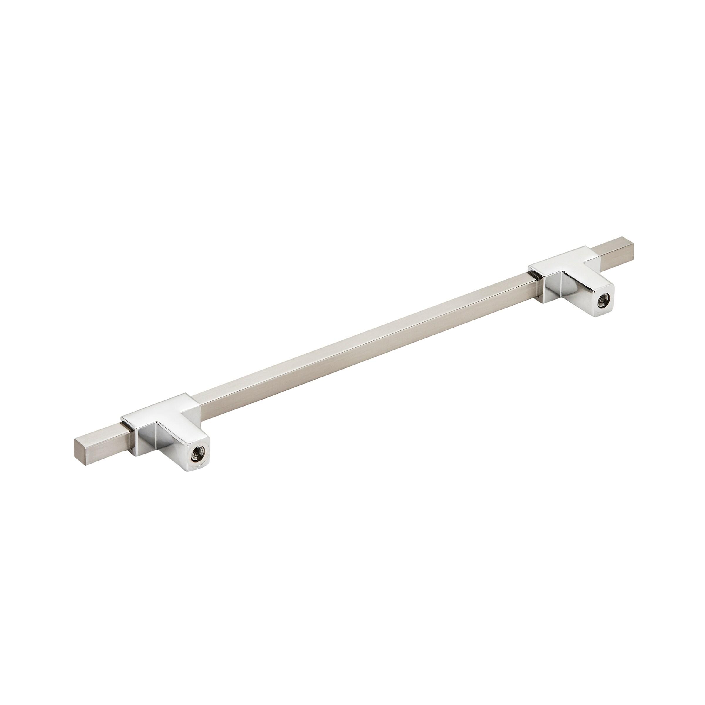 Amerock Urbanite 7-9/16 inch (192mm) Center-to-Center Polished Chrome/Satin Nickel Cabinet Pull