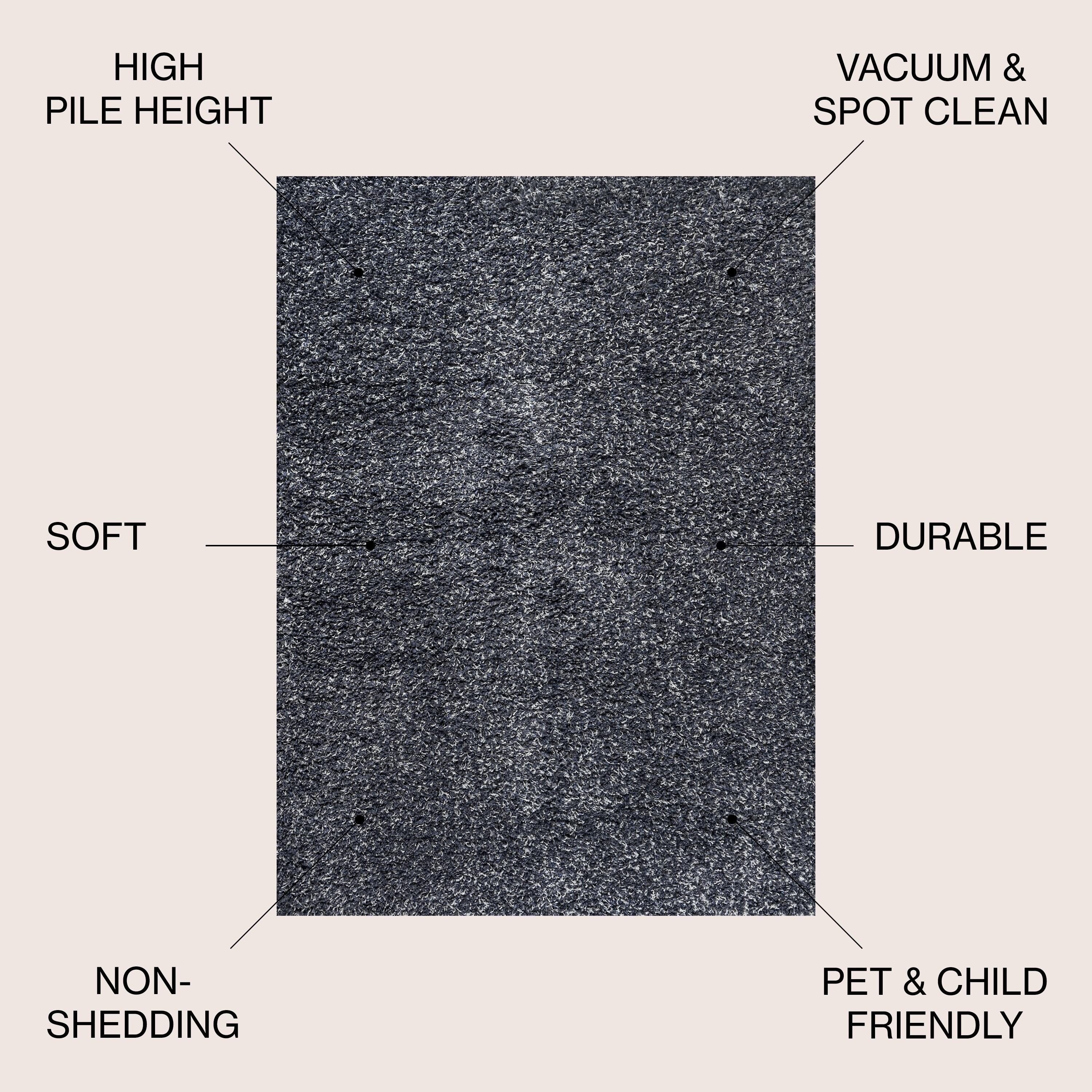 4'x6' Mercer Shag Plush Area Rug, Denim - JONATHAN Y