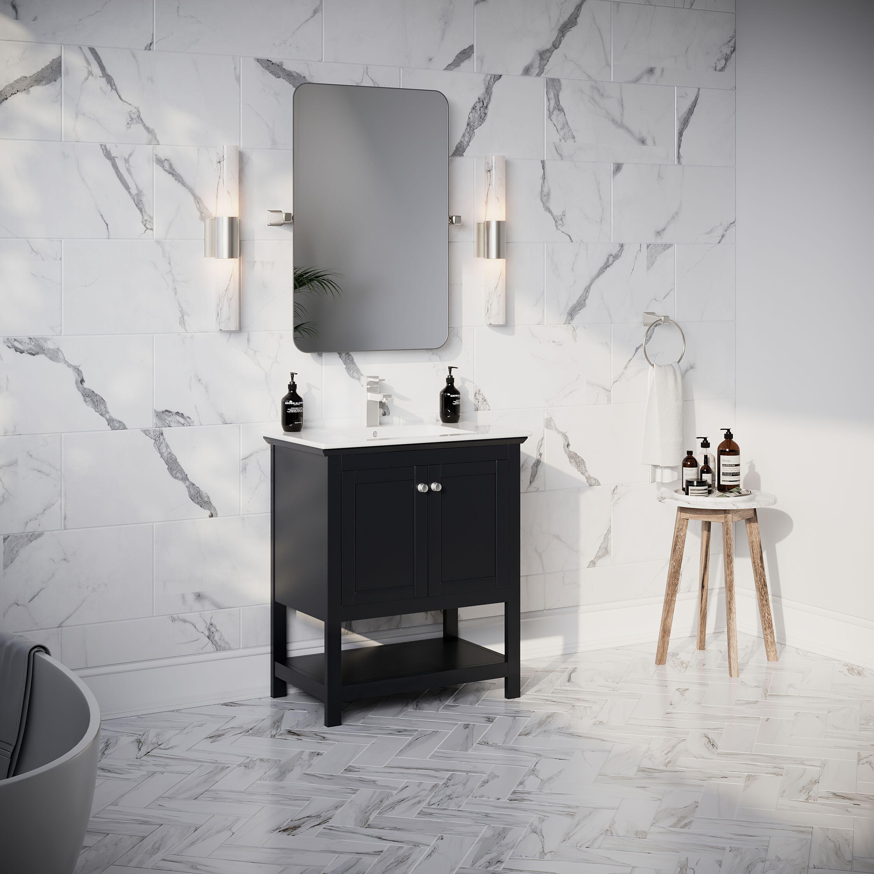 Manchester 30" Freestanding Single Sink Bathroom Vanity with Integrated Sink (Faucet Not Included)