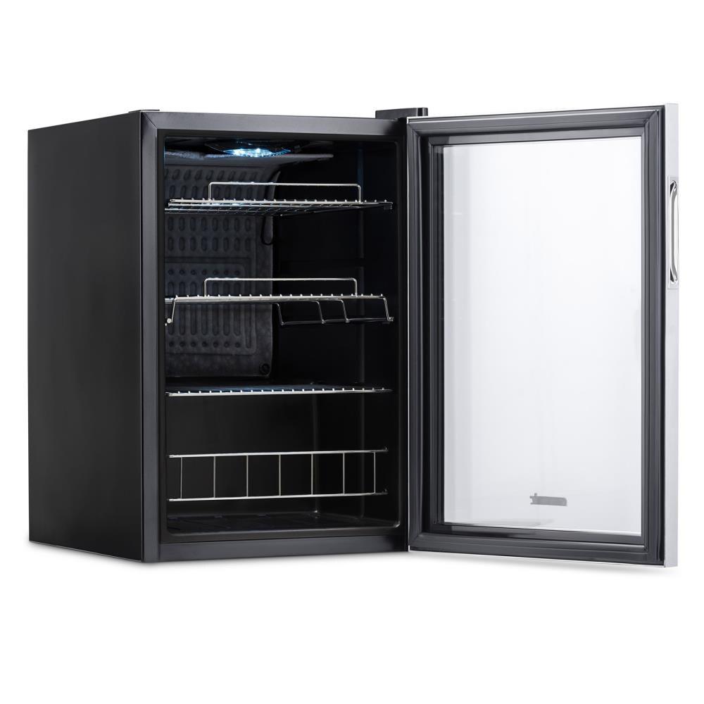 Newair 90 Can Freestanding Beverage Fridge in Stainless Steel, Compact with Adjustable Shelves
