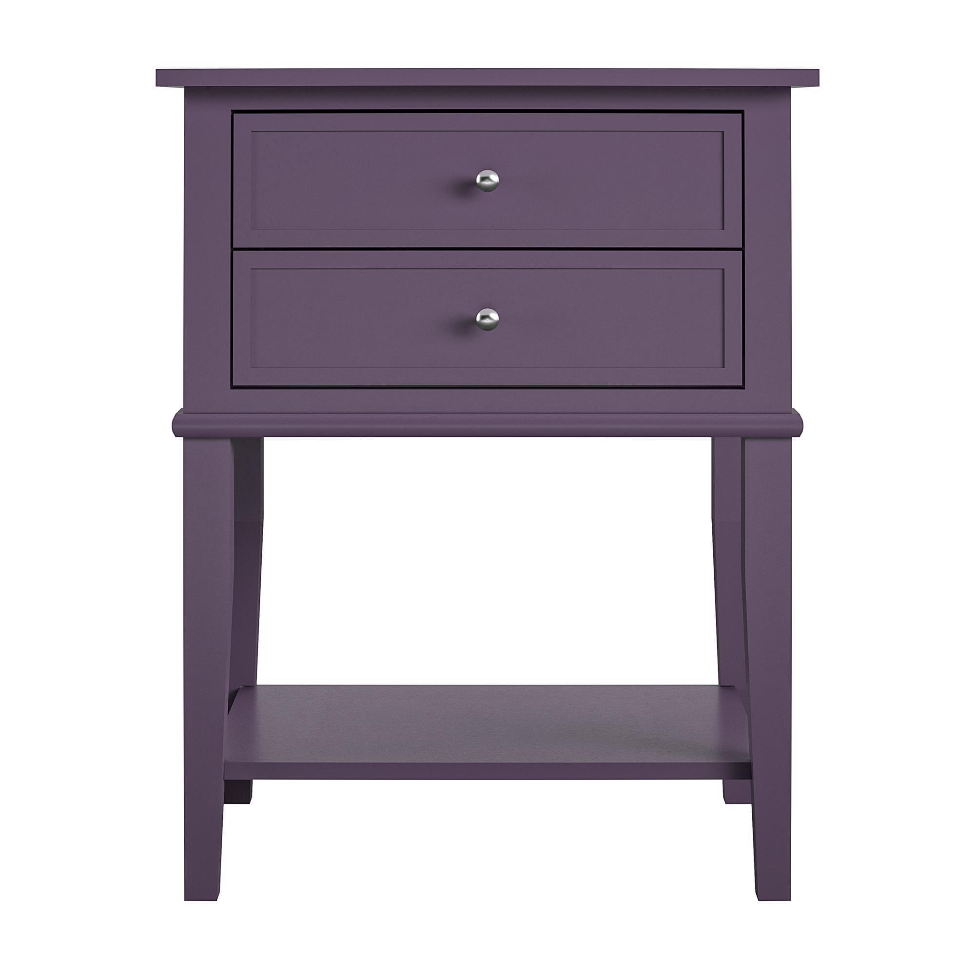 Ameriwood Home Franklin Accent Table with 2 Drawers, Purple