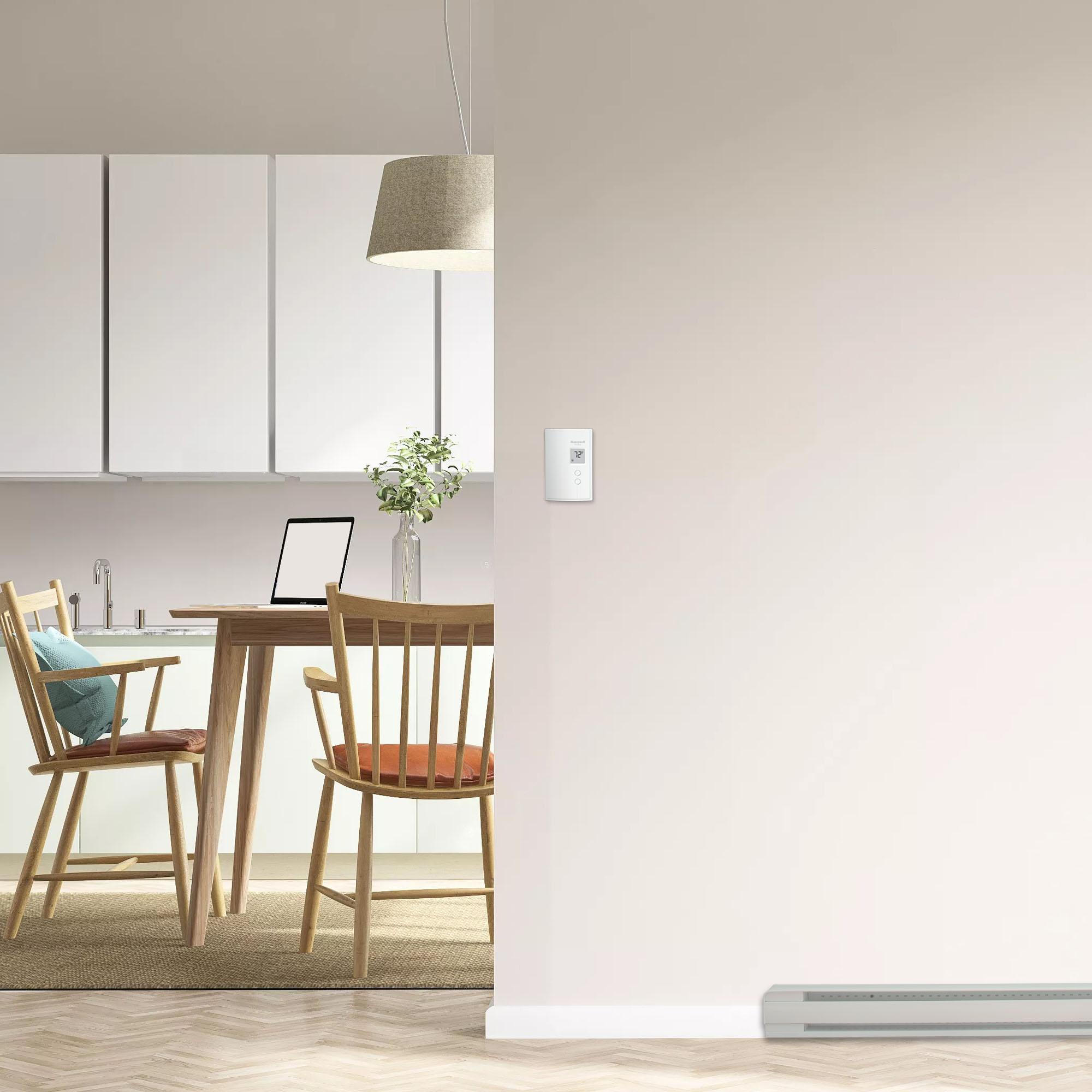 Honeywell Digital Non-Programmable Line Volt Thermostat for Electric Heat, White