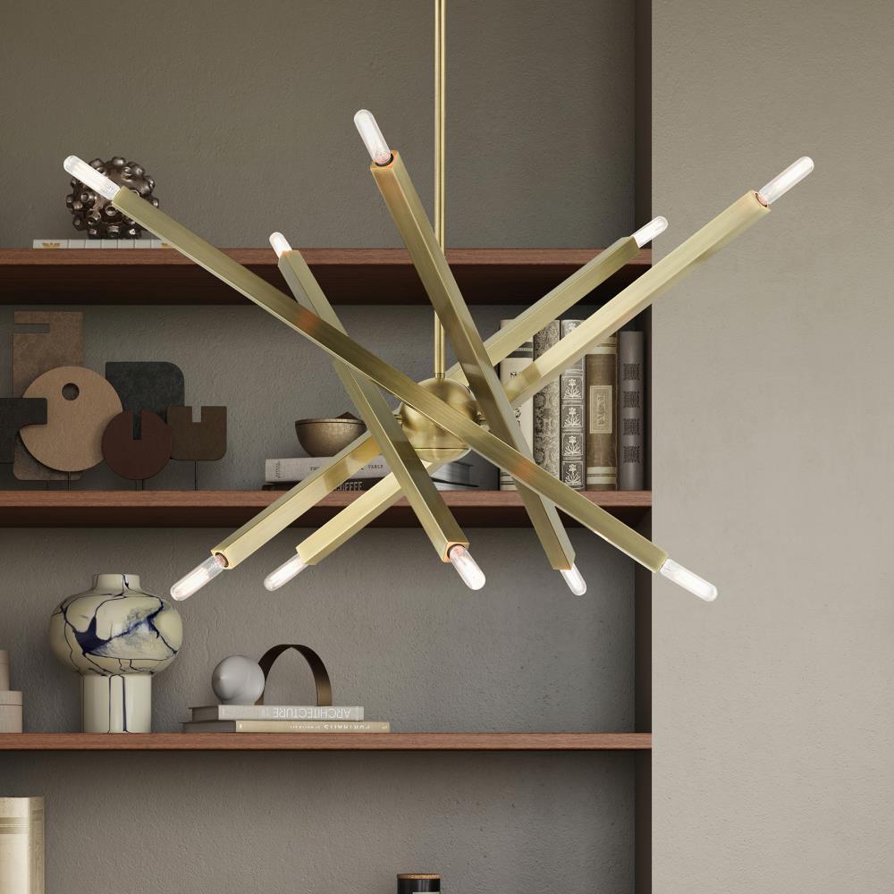 Livex Lighting Moco 10 - Light Chandelier in  Antique Brass