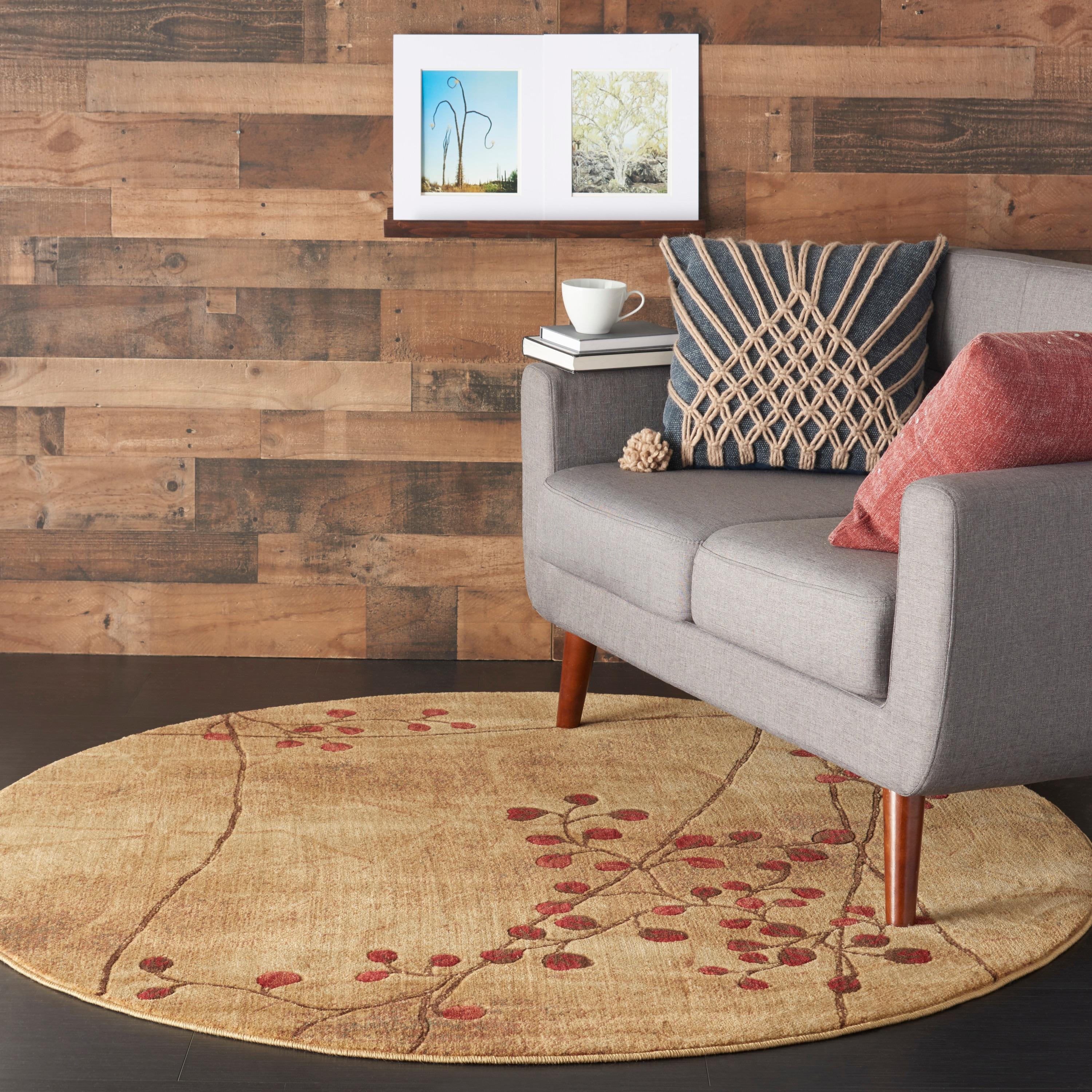 Nourison Somerset Nature Latte 5'6" x ROUND Area Rug, (6 Round)