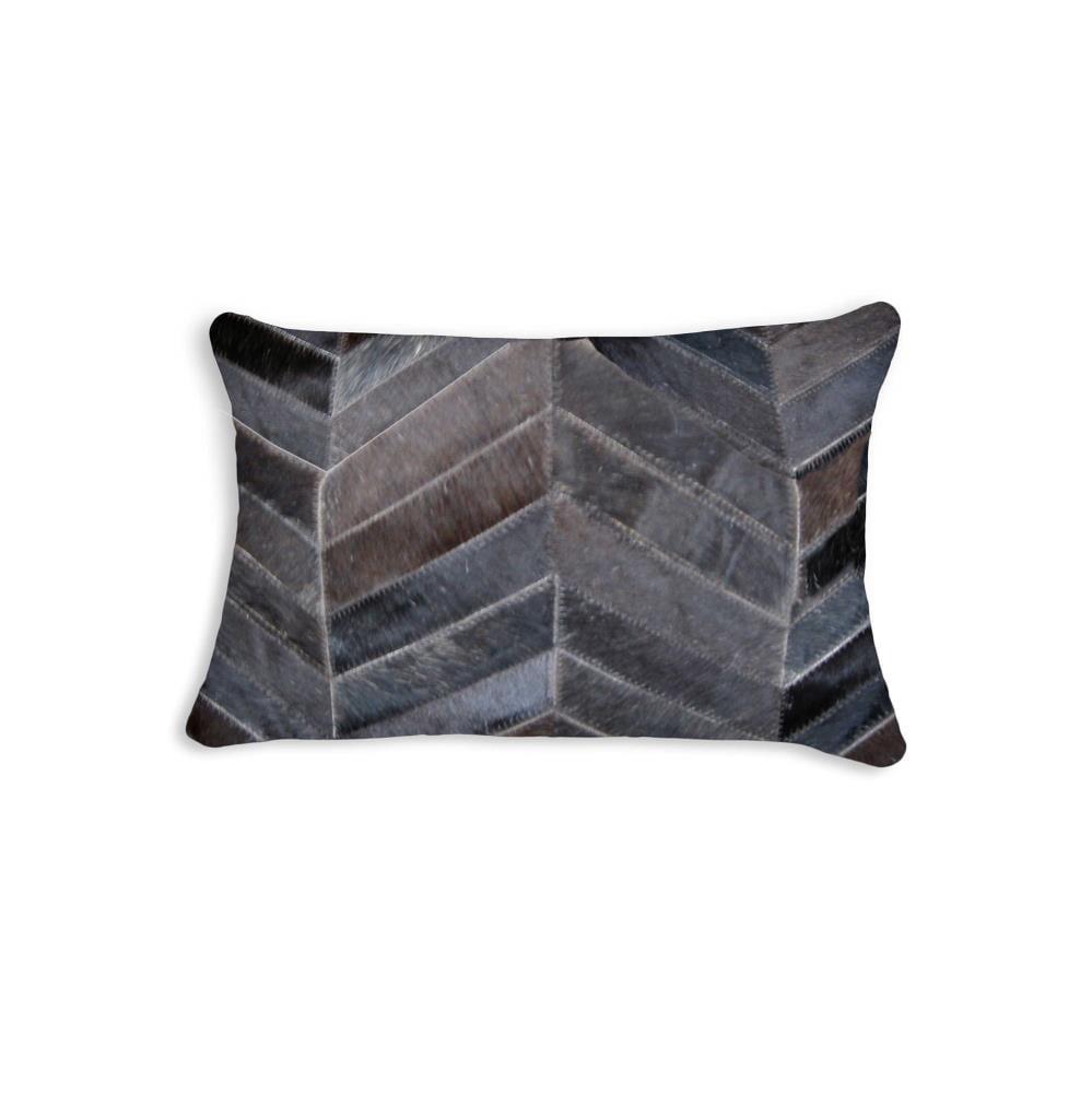 12" x 20" Chevron Cowhide Throw Pillow