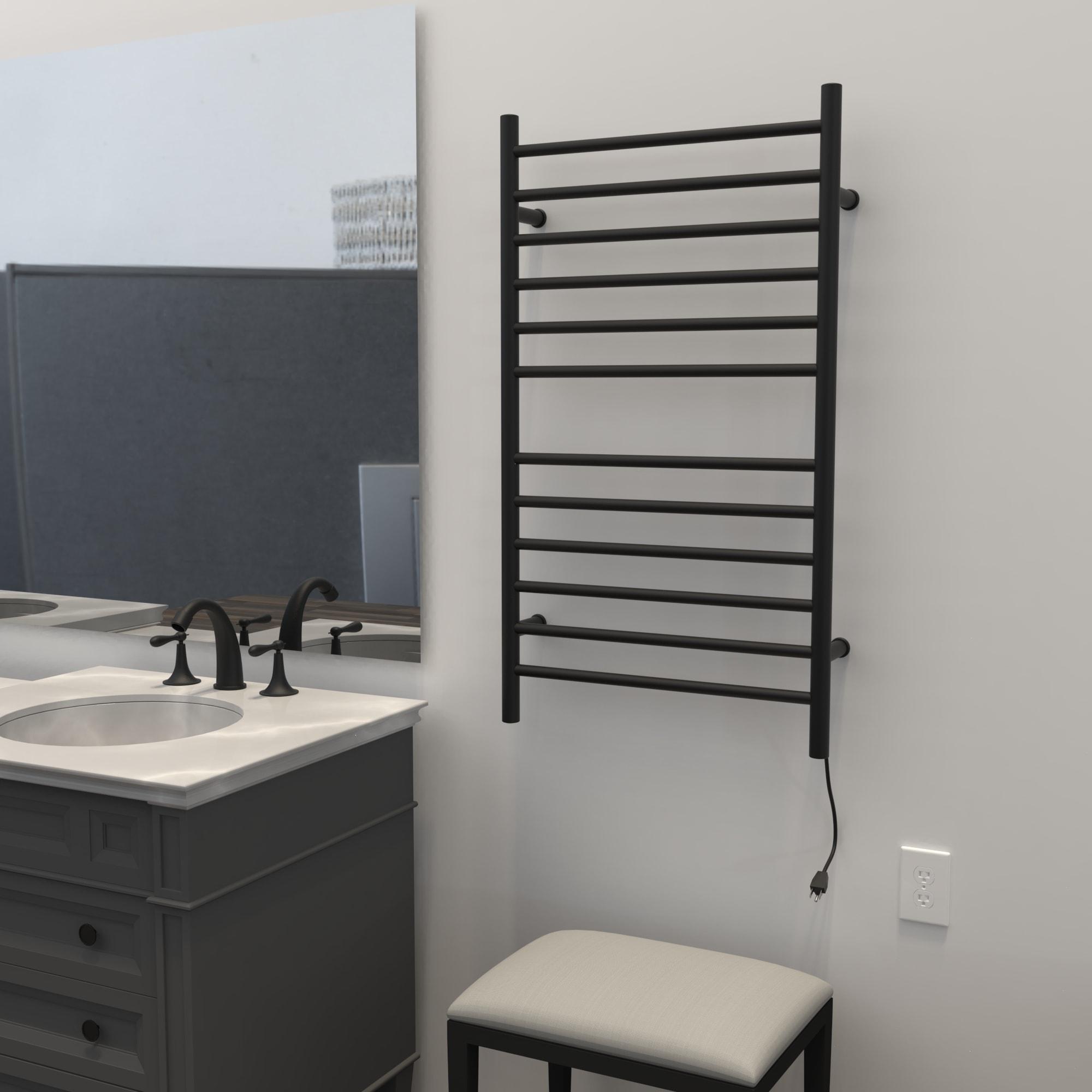 Radiant Large Curved Electric Towel Warmer Hardwired or Plug in