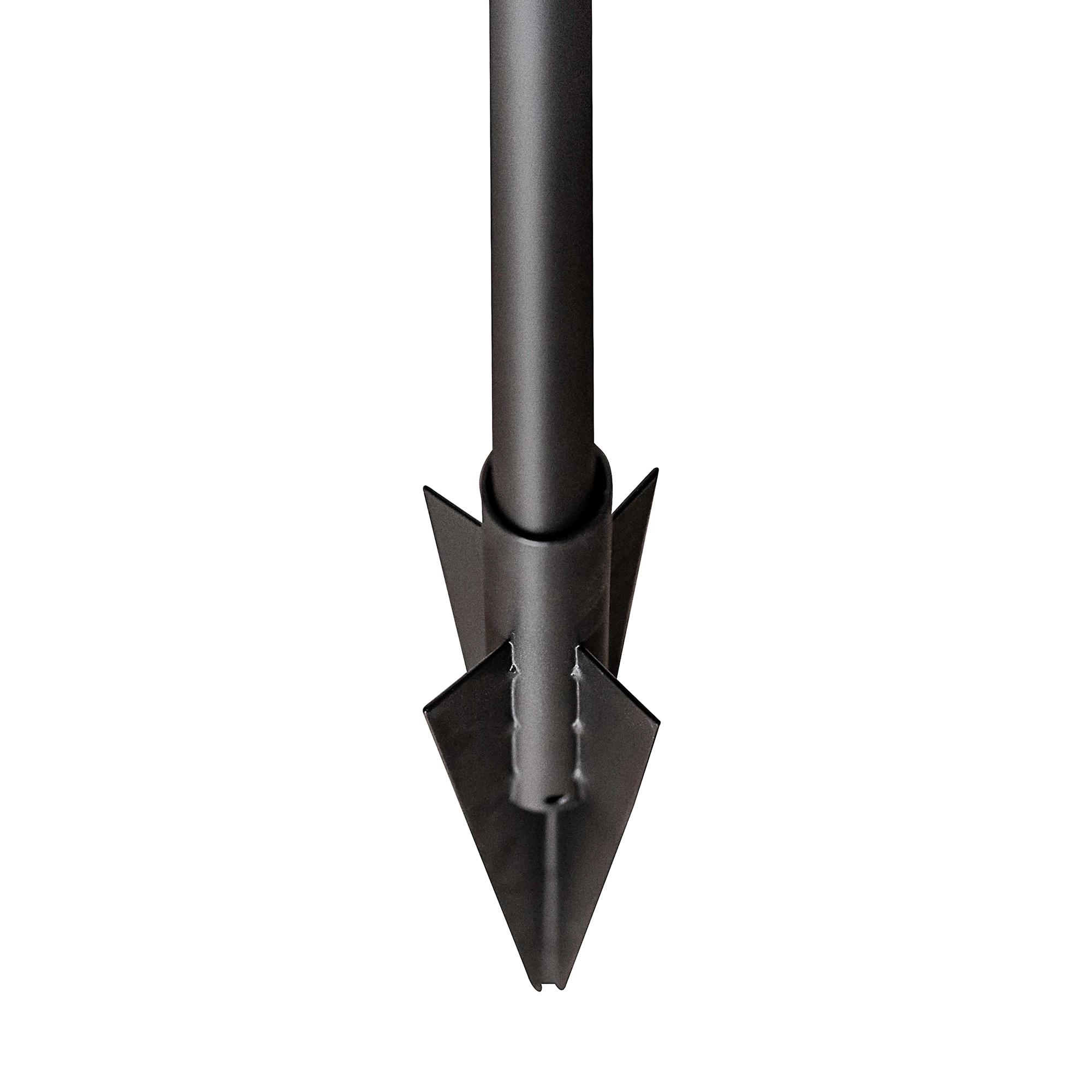 Nuvo Iron 1-1/2-in Wide Black Galvanized Steel No Dig Security Fence Post