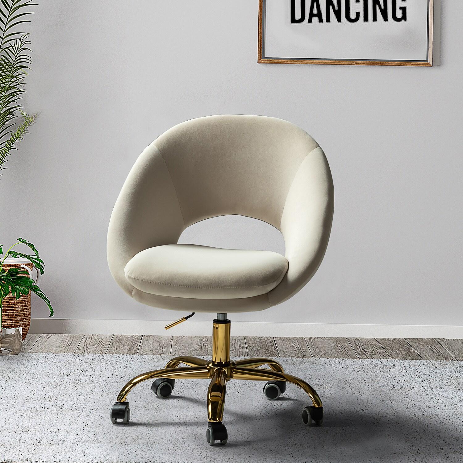 Louise Velvet Modern Task Chair with Ergonomic Design