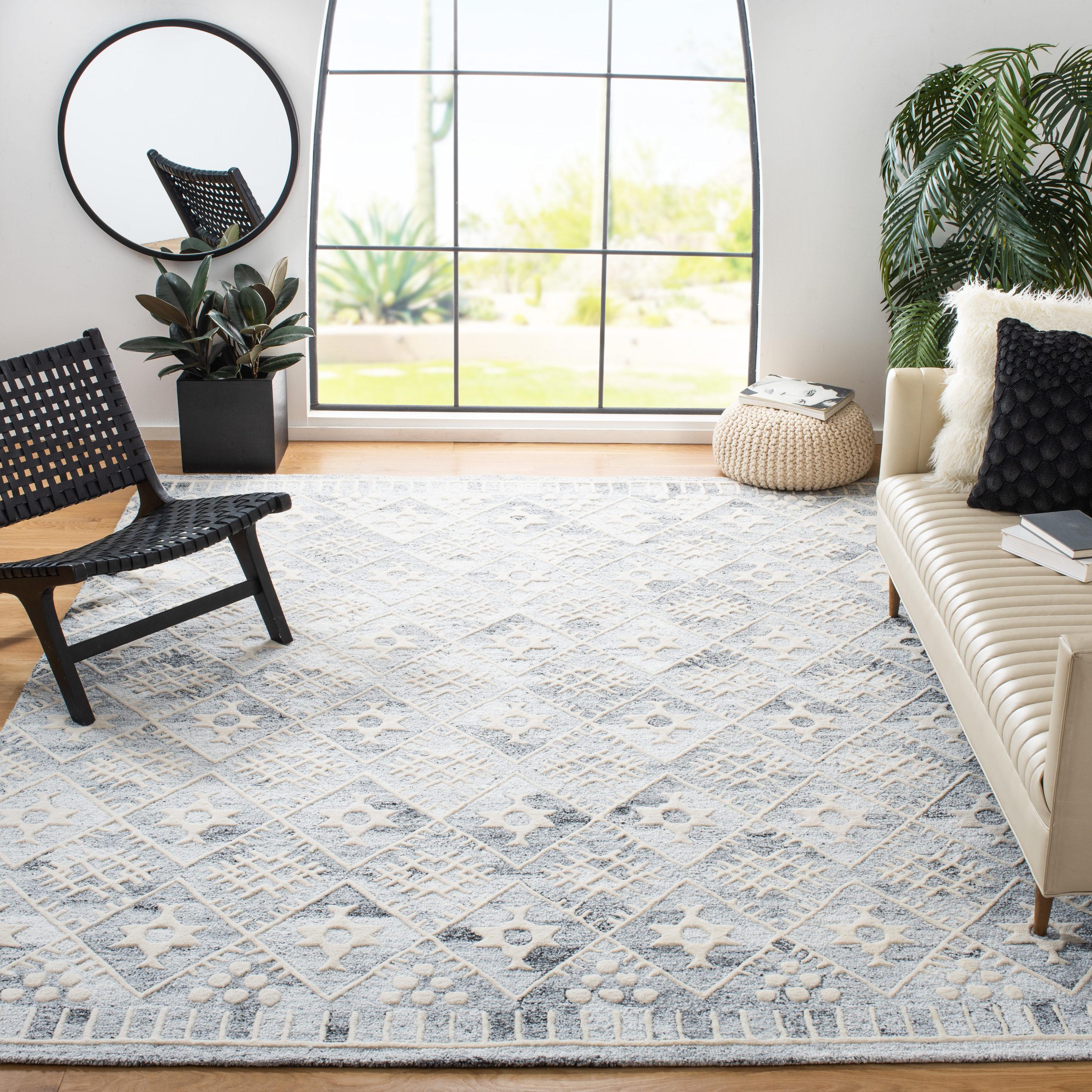 Roslyn ROS803 Hand Tufted Area Rug - Grey/Ivory - 5'x8' - Safavieh.