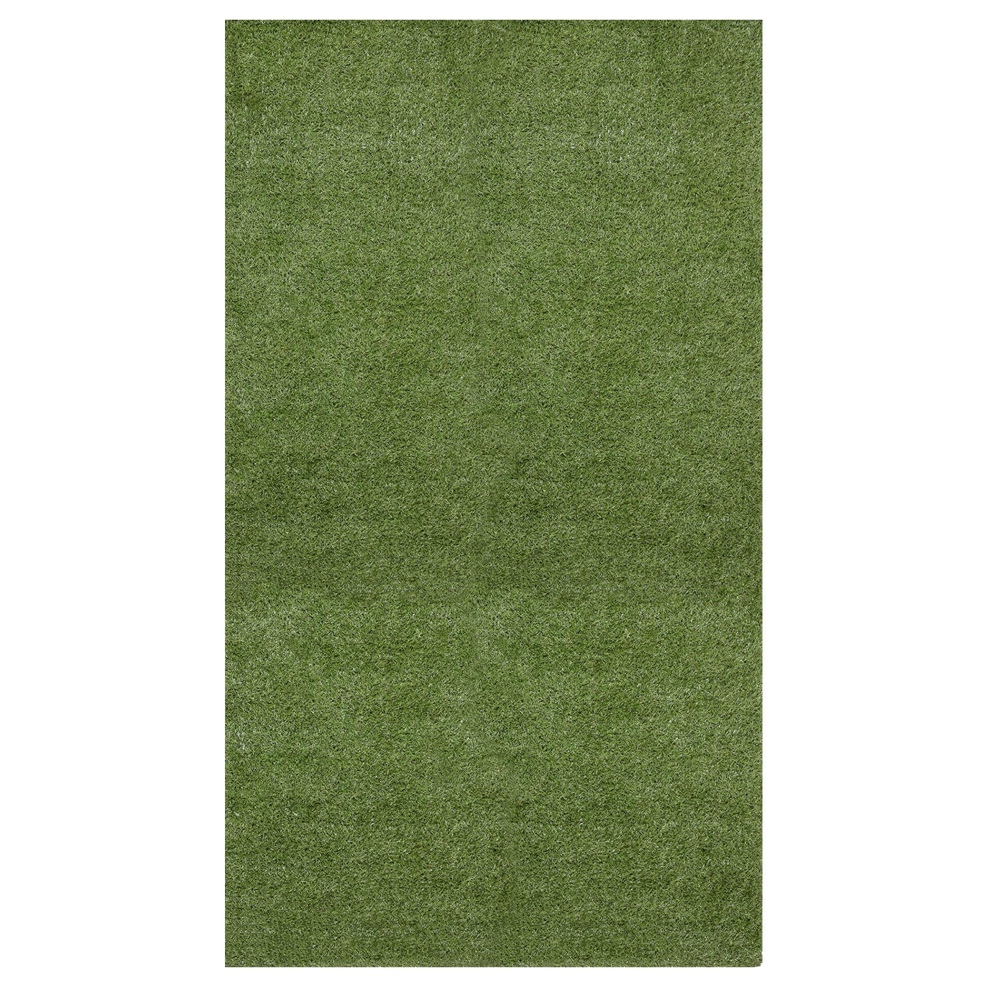 Ottomanson Grass Waterproof Indoor/Outdoor Artificial Grass Turf Rugs and Rolls Customized Size For Balcony, Patios